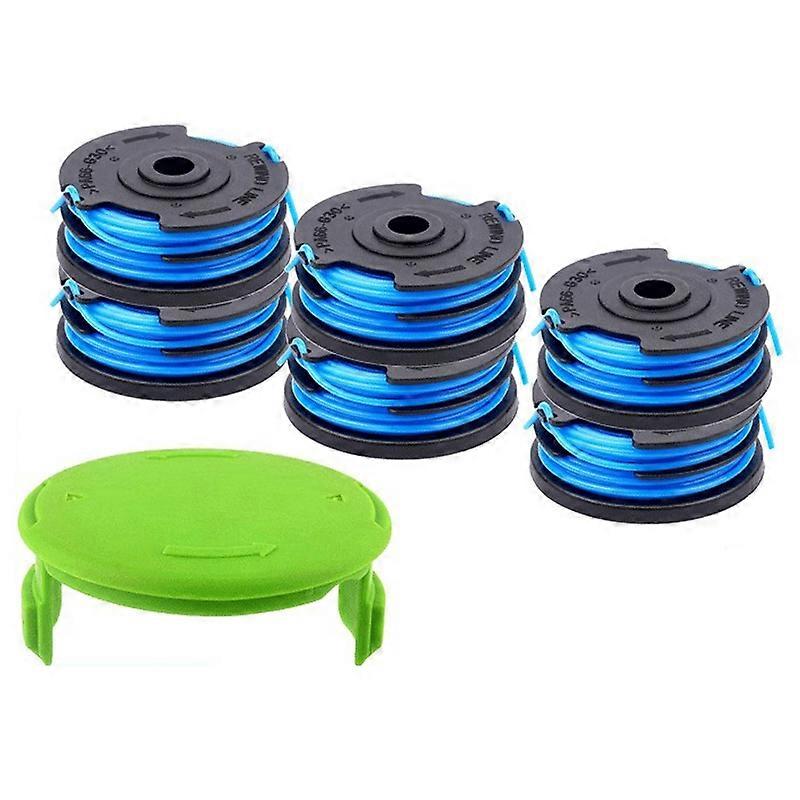 For Greenworks 2101602 2101602A Lawn Mower 6 Line Spool + 1 Spool Cap, 2900719