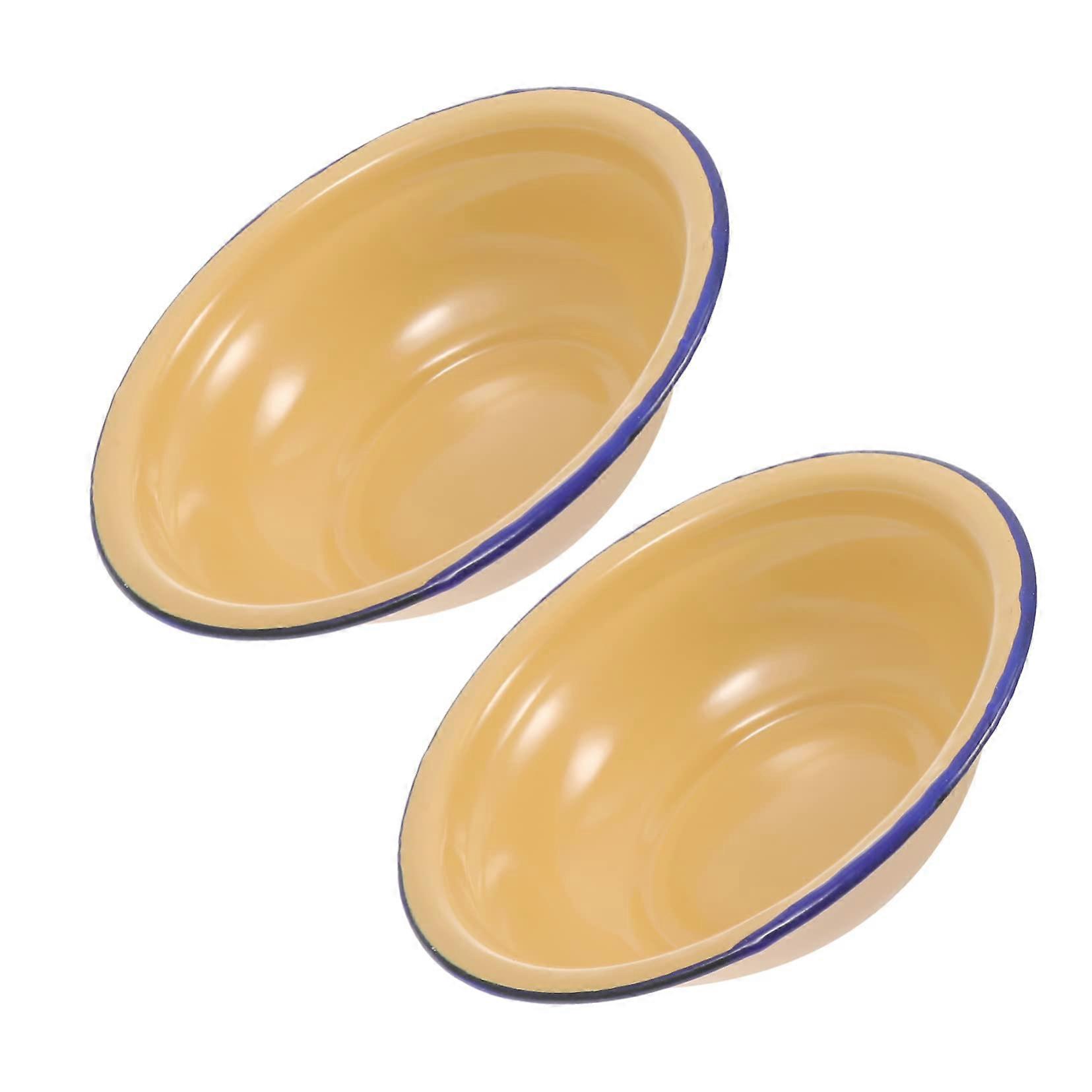 Thickwalled enamel soup bowl set, not dishwasher, for pasta salad, fruit and vegetables 16X16X4.5CM