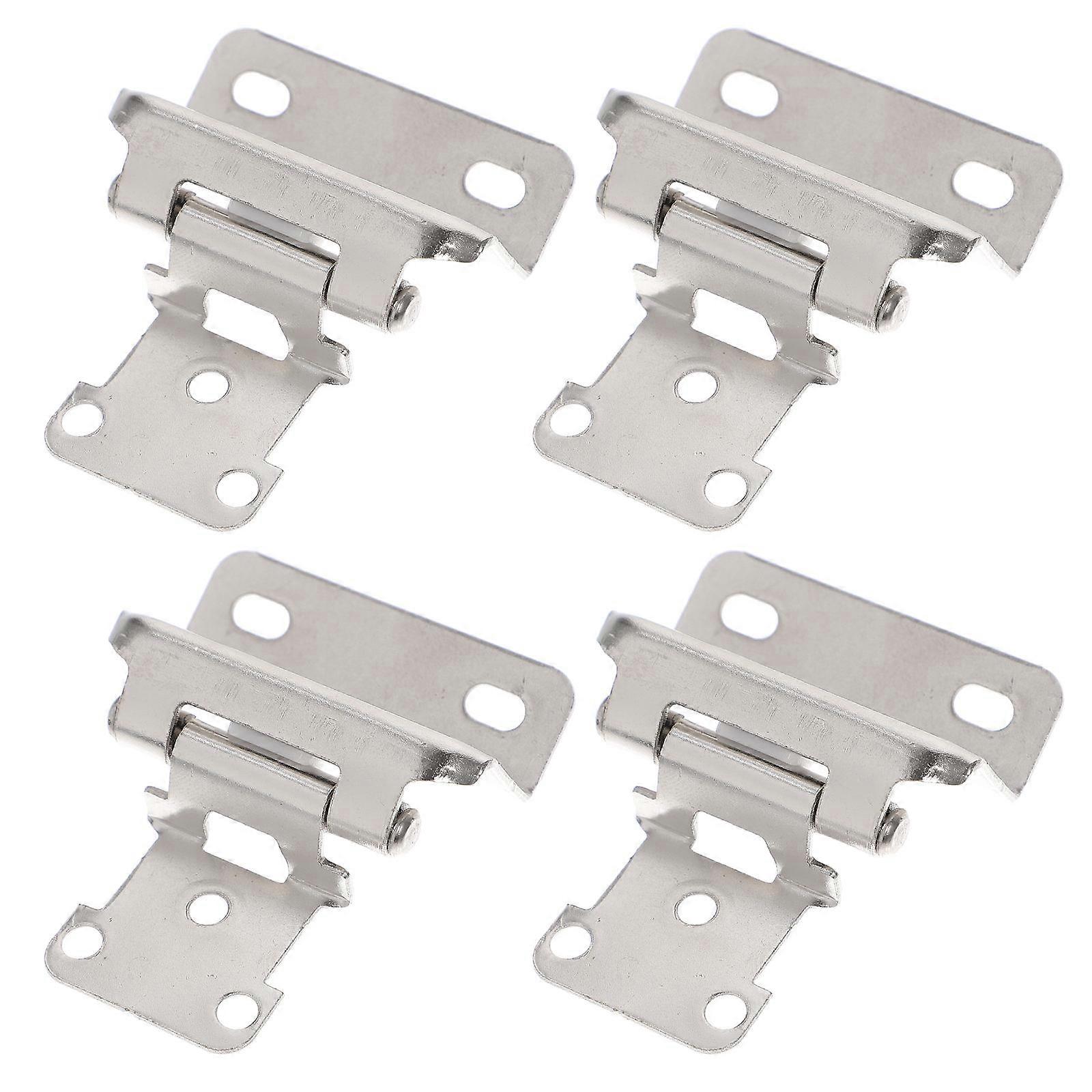 4pcs Self Closing Hinges for Kitchen Cabinets, Durable Spring Loaded Cabinet Hinges with Quiet Automatic Closure for Wardrobes and Bathroom Lockers,