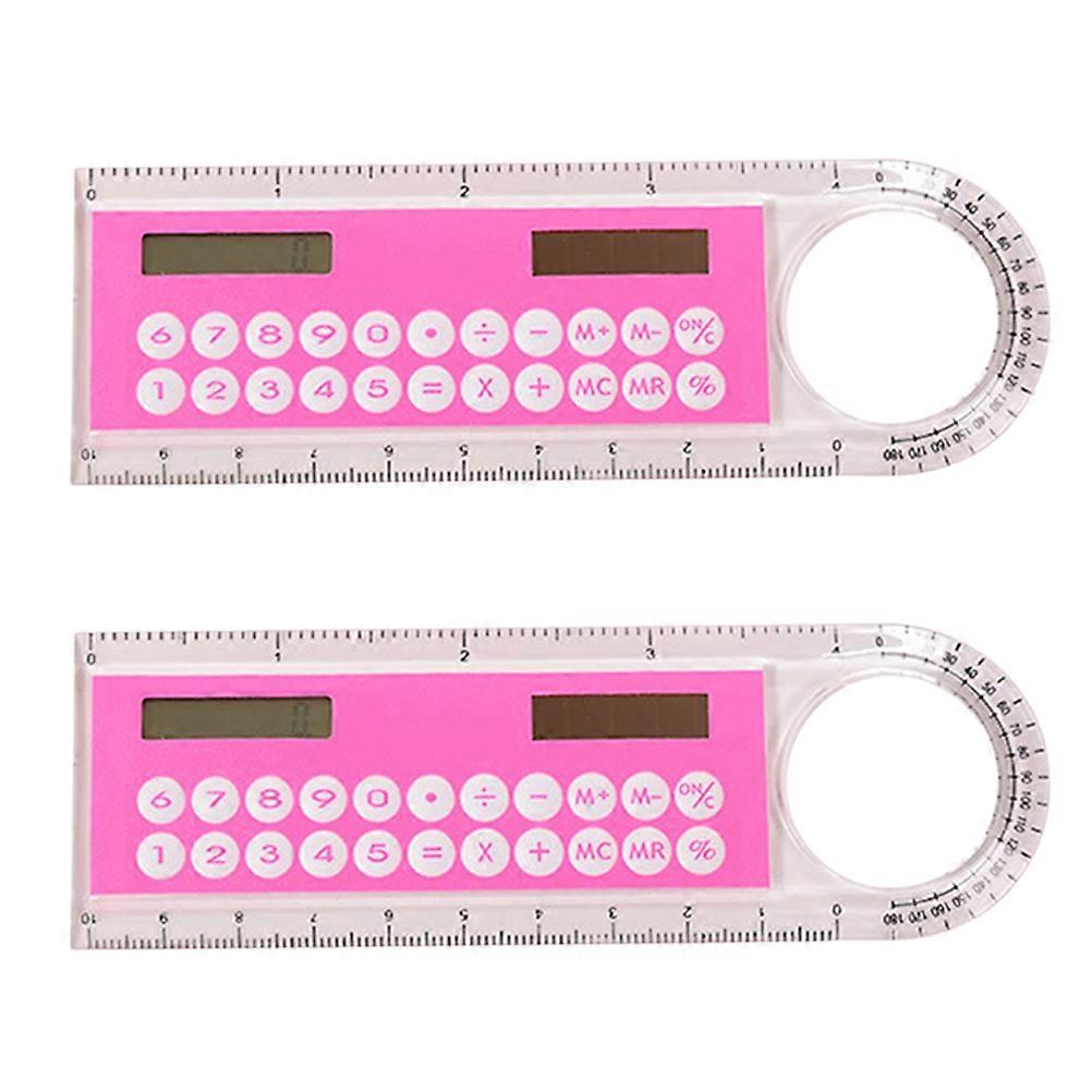 Small Calculators Ruler Calculator Slim Design Easy to Play 10cm 2Pcs For Students