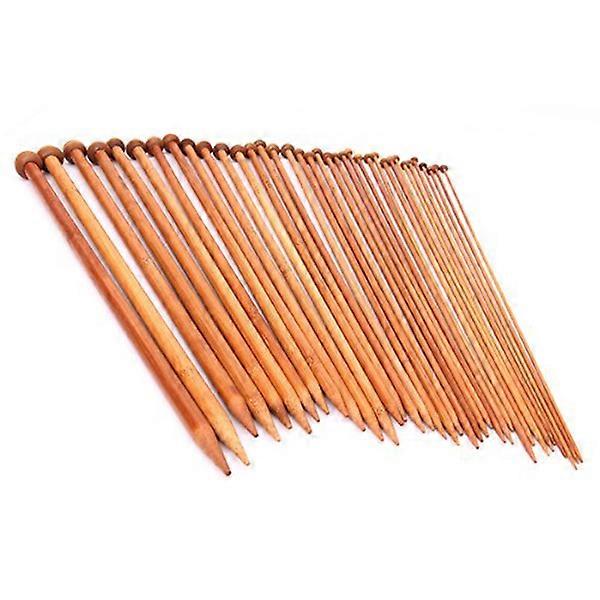 Wood Knitting Needles Set Professional Carbonized Bamboo Single Pointed Knitting Tools For Handcrafting 18Pairs 36Pcs