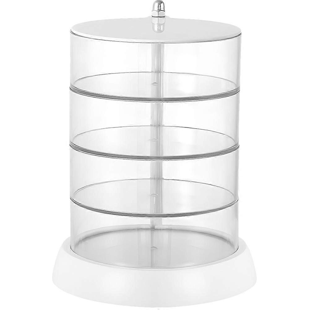 Rotatable Transparent Multi Layer Jewelry Storage Box with Large Capacity for Earrings, Rings, Pendants, and Brooches – Desktop Organizer for Home