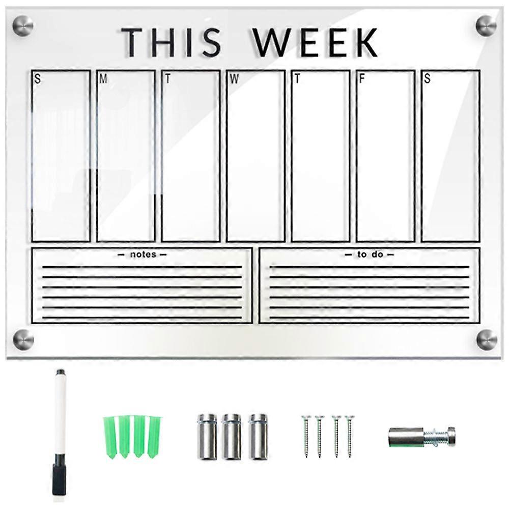 Decorative Bulletin Board Wall Memo Board Home Use Office Use Transparent Acrylic 1Set