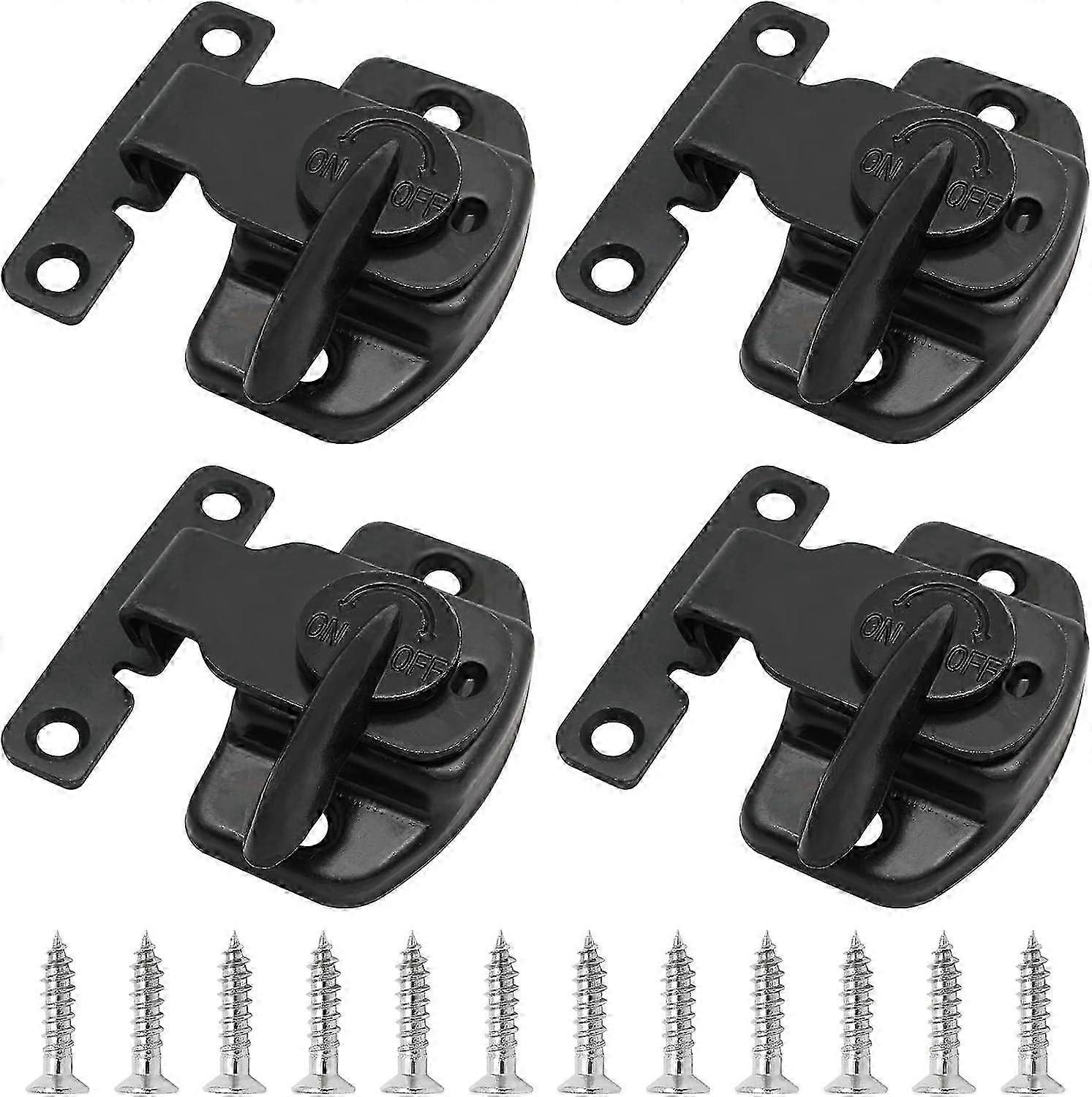 4PCS Black Metal Dining Table Locks Leaf Latch Connectors Hardware