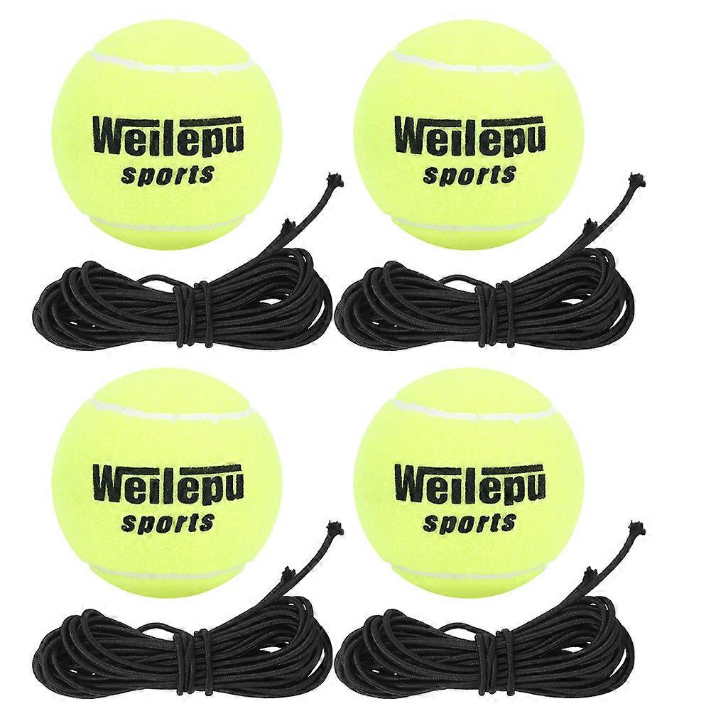 Pack of 4 High Elasticity Tennis Balls with Elastic for Sports Training