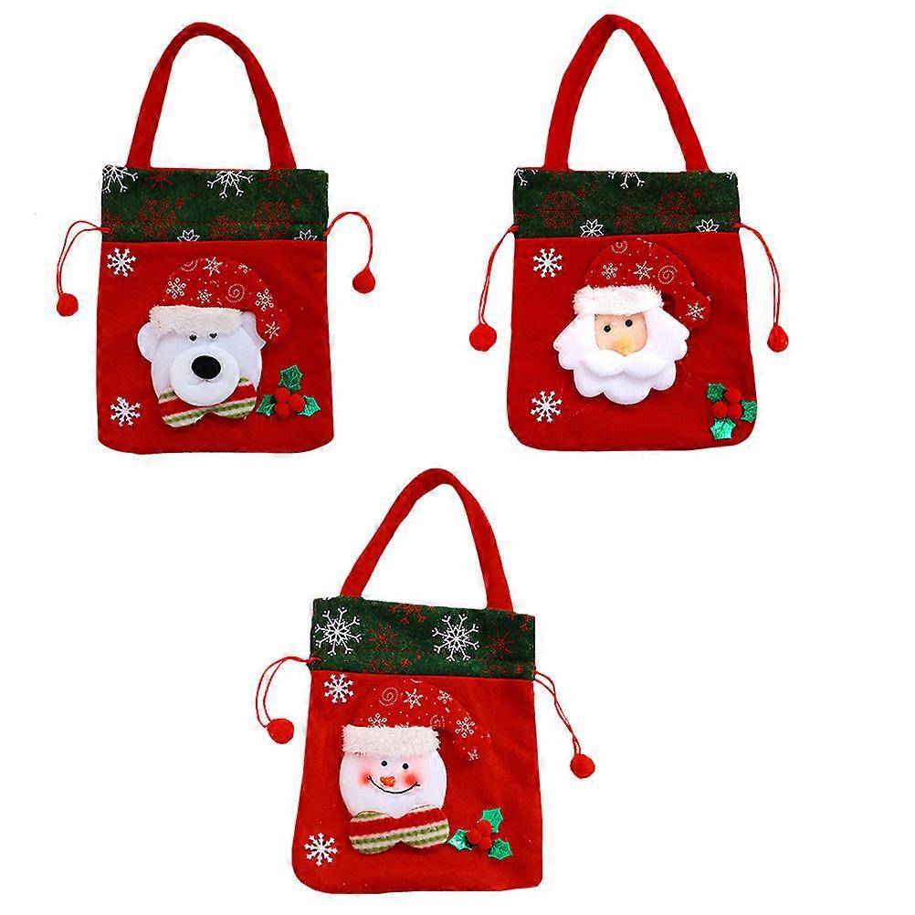 Stocking Goody Bags Drawstring Bags Bulk Christmas Style Non-Woven Fabric 22.50X19.50X1.00CM 3Set