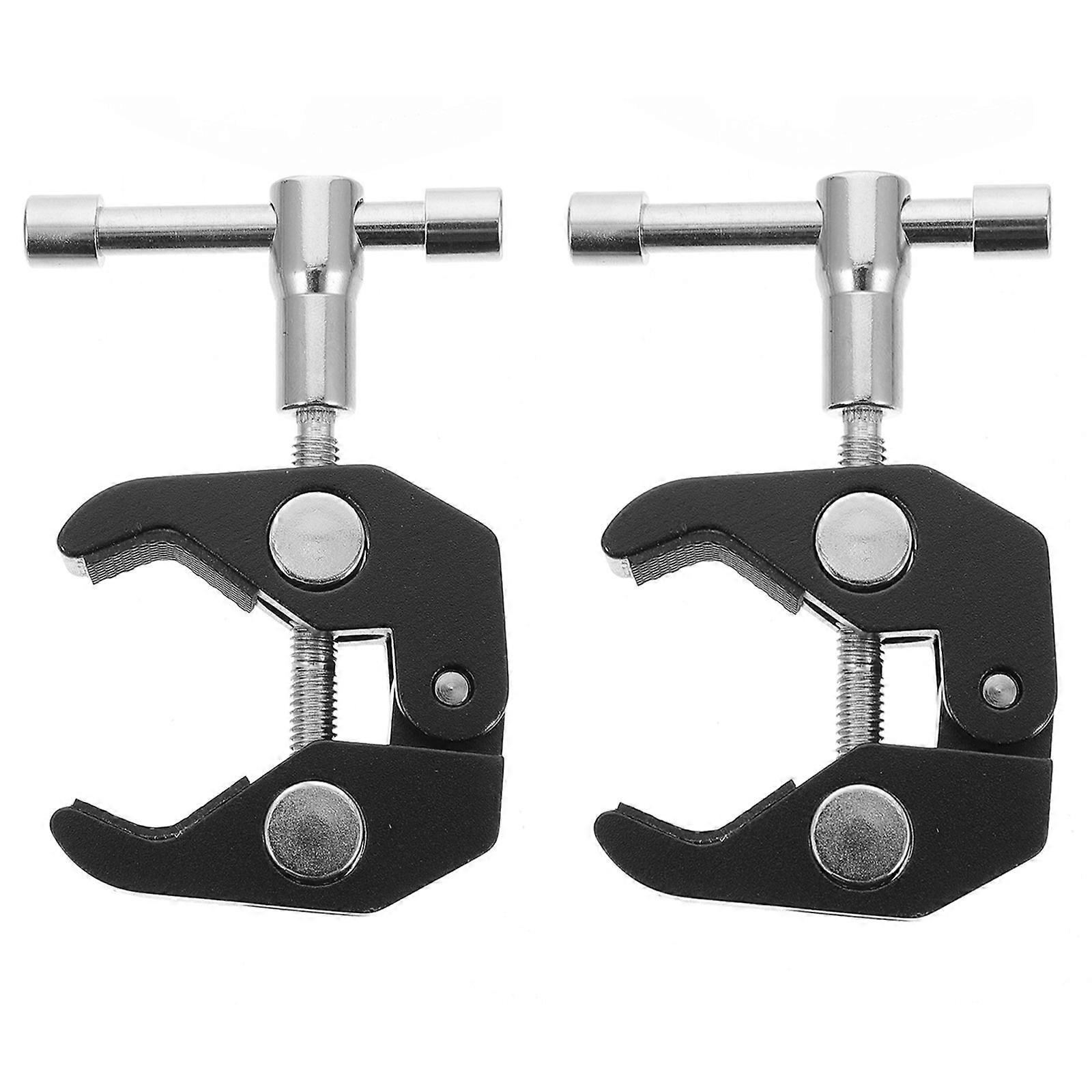 Black Aluminum Alloy Camera Clamp with 1/4 inch and 3/8 inch Threads for Photography Use 1cm to