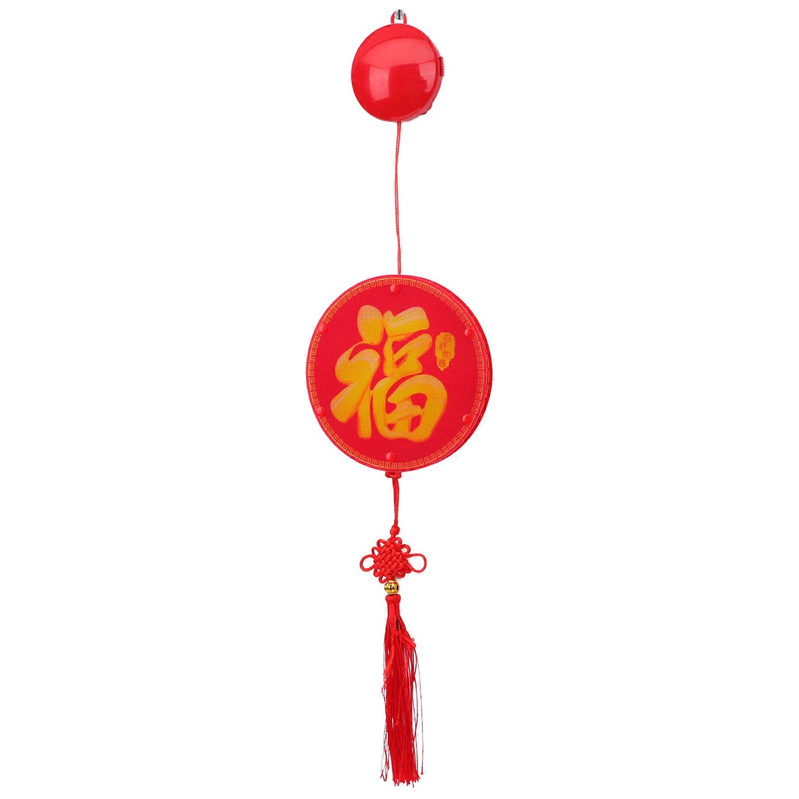 Festival Lamp Hanging Decor Suction Cup Light Window Display Red 20x20cm Square Spring Festival Pendant 1Set