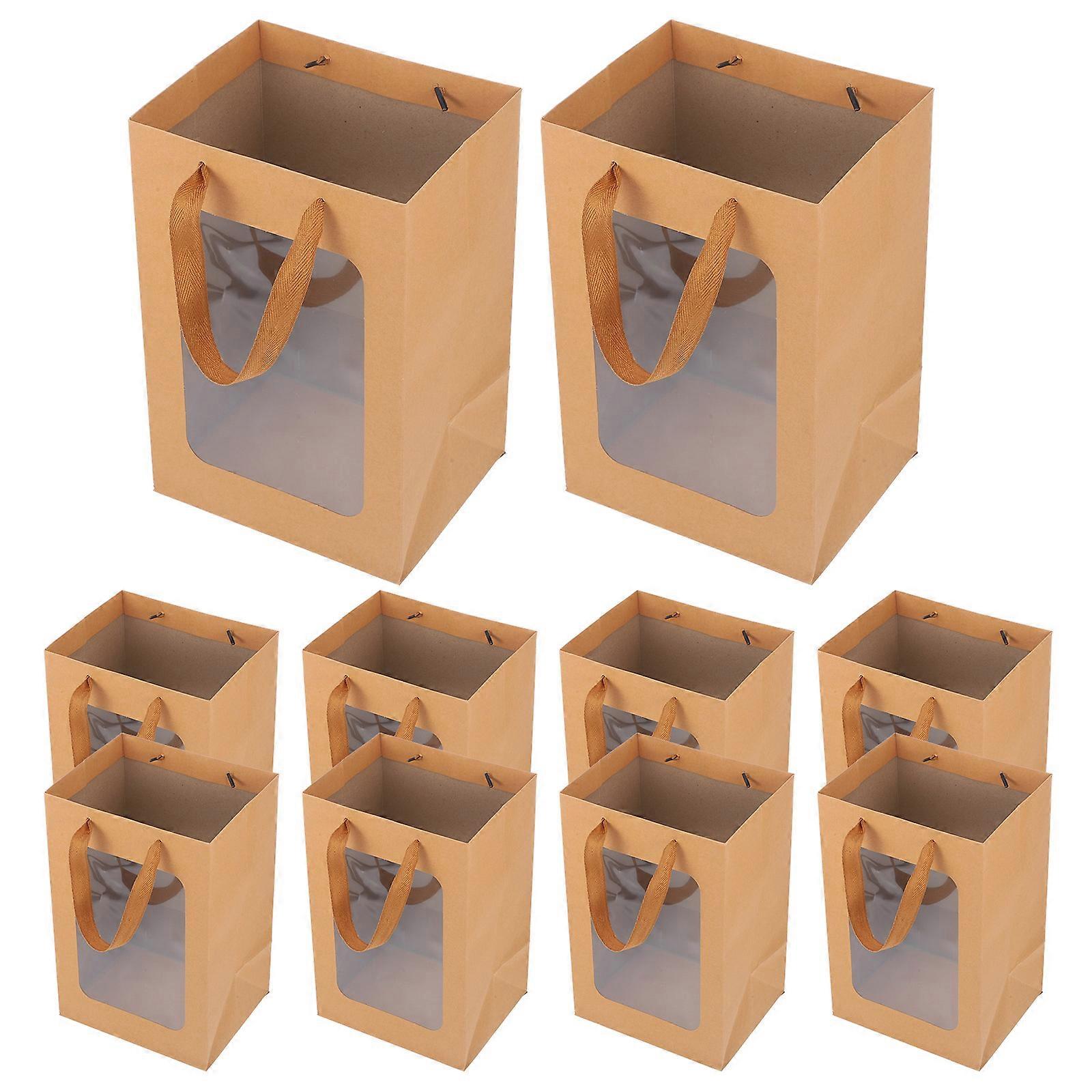 Transparent Plastic Wrapping Bags Rectangular Shape Any Occasion 10Pack