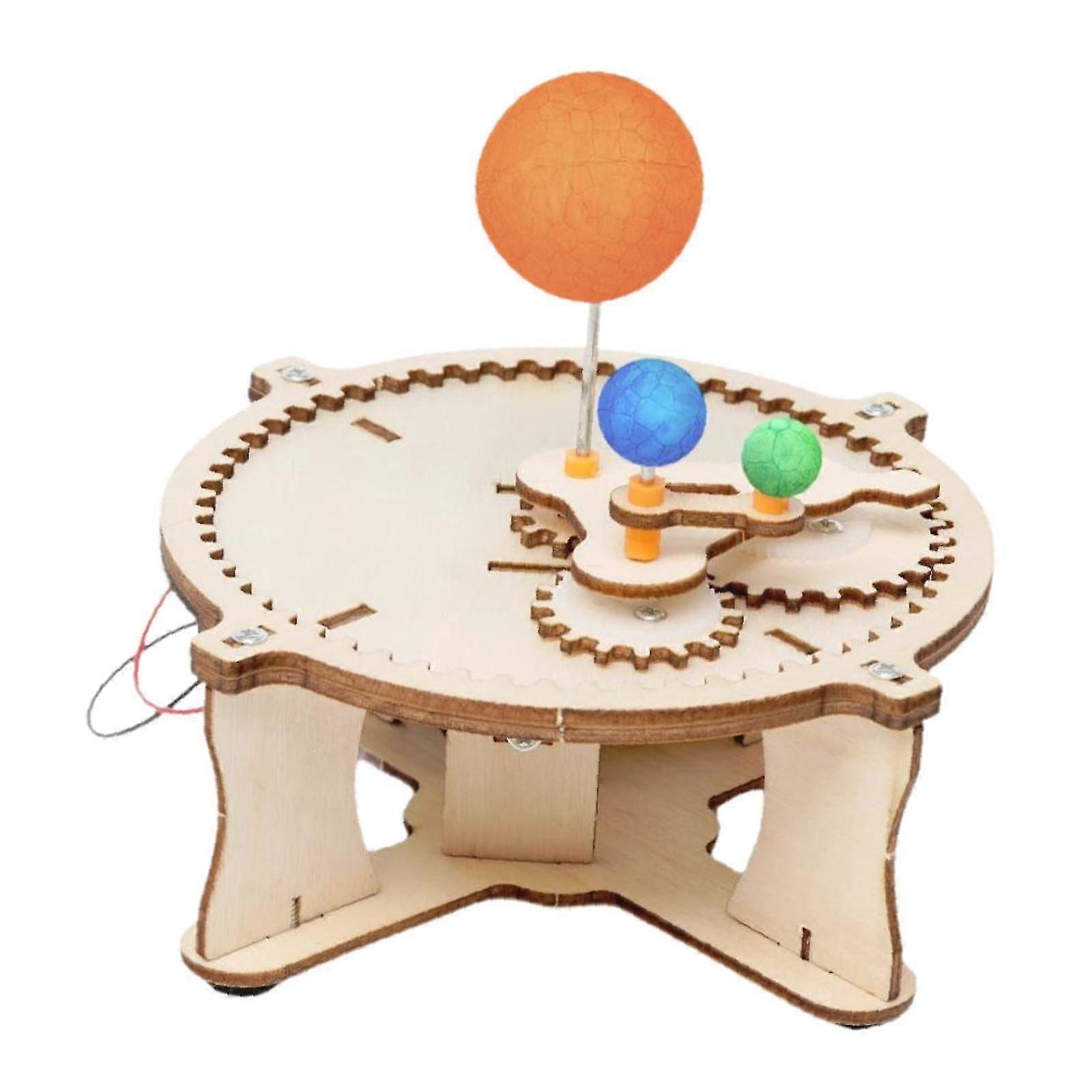 Solar System Planetary Movement Kits Wooden DIY Crafts Science for Kids Gift