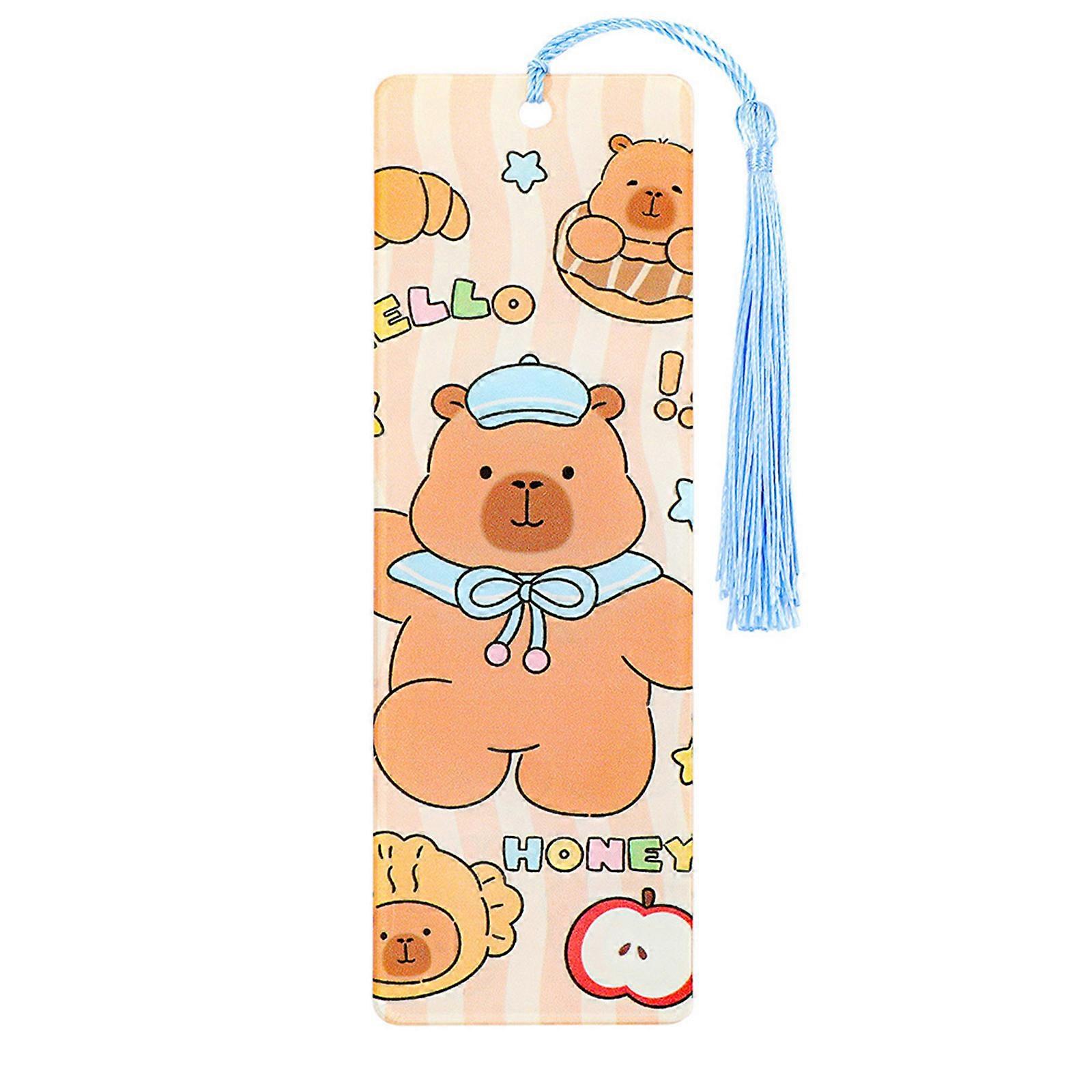 Acrylic Bookmarks for Book Reading Cartoon Capybara Page Marker Creative Bookmarks Lovely Book Markers Retro Bookmarks