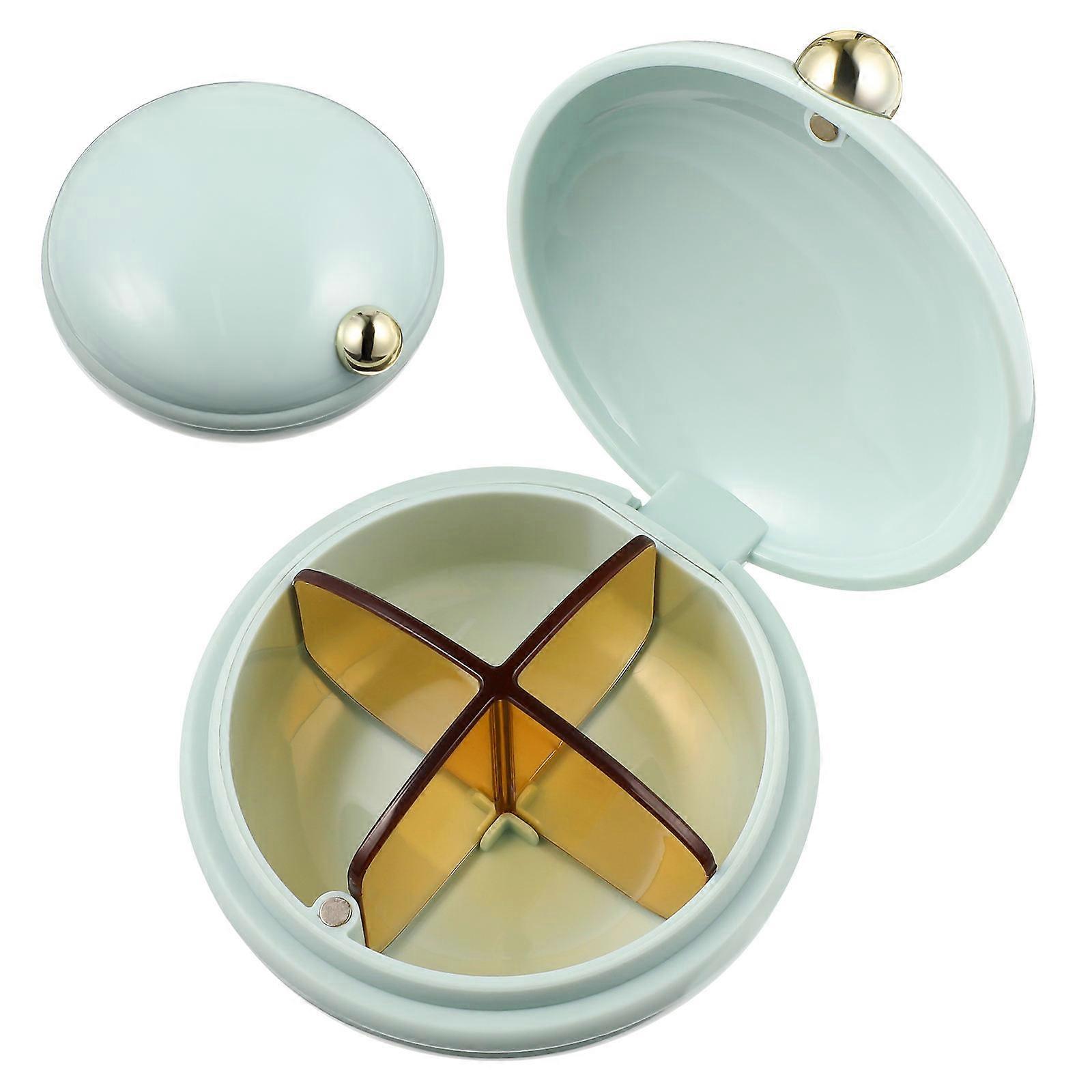 Pills Holder Travel Portable Sealed Multi-Compartment Organizer For General Users In Warm Porcelain White With 1Pack