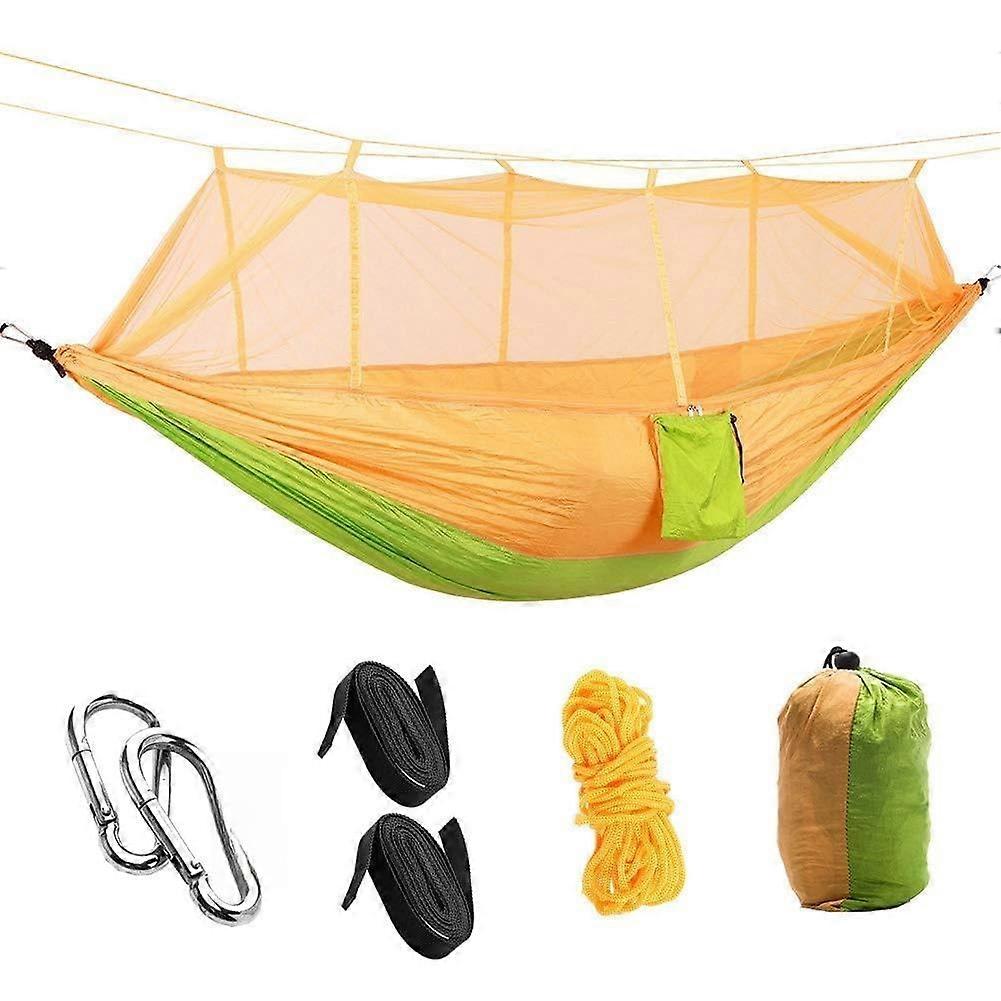 260 x 140 cm Outdoor Net Hammocks Rollover Prevention Camping Hammock Swing Yellow Fruit Green 260 X 140 Ref: 5438