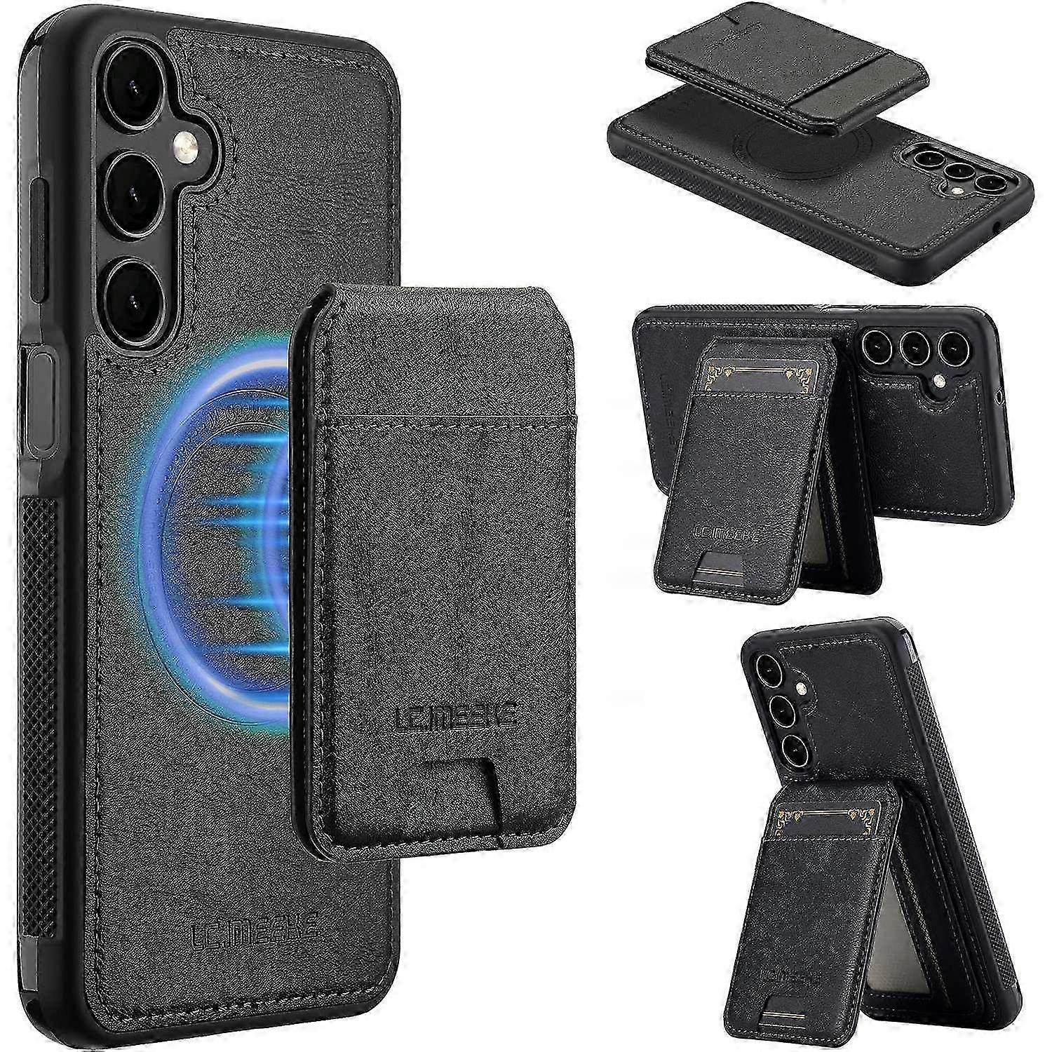 Magnetic Case with Detachable Card Holder for Certain Brand Mobile Phones