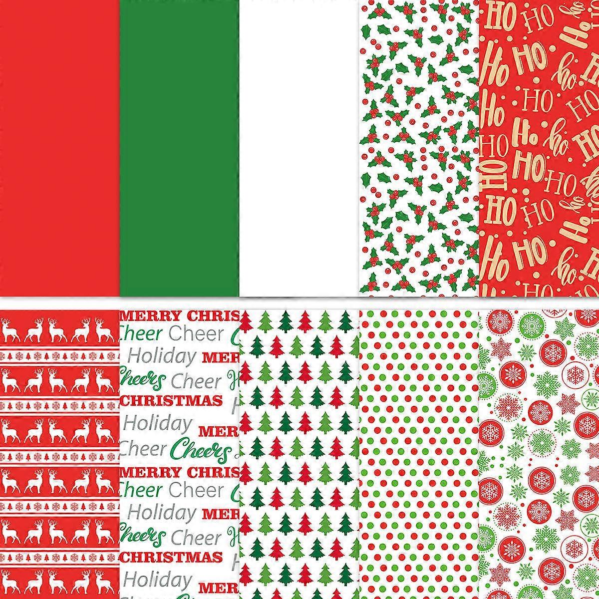 Wrapping Tissue Paper Assortment Sheets for Christmas present Packaging Festive Pattern 50 x 50 cm Reusable 150Pack