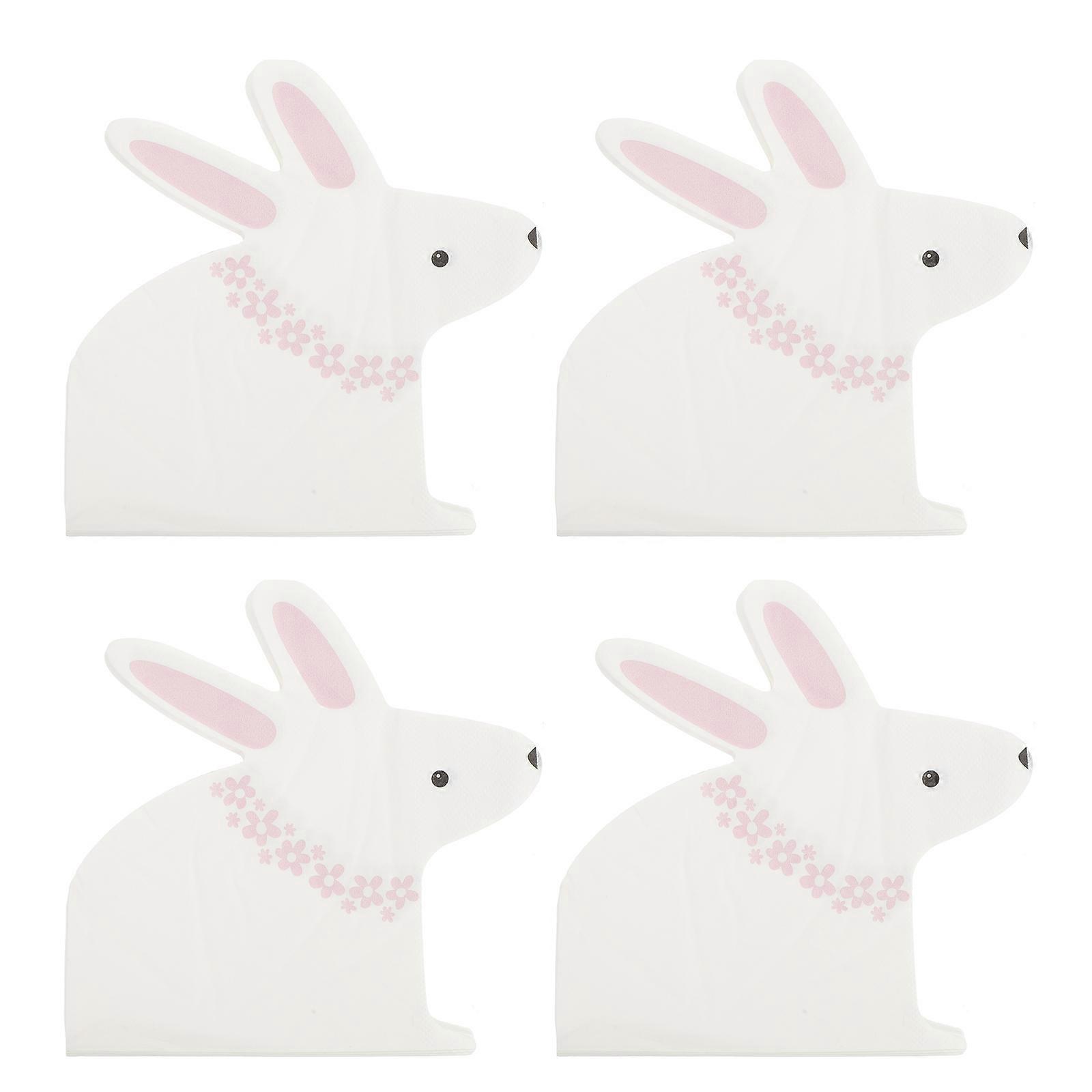 Disposable Paper Napkins Rabbit Shape Paper Towel For Children's Party 16.5X14X0.1cm 20 Sheets