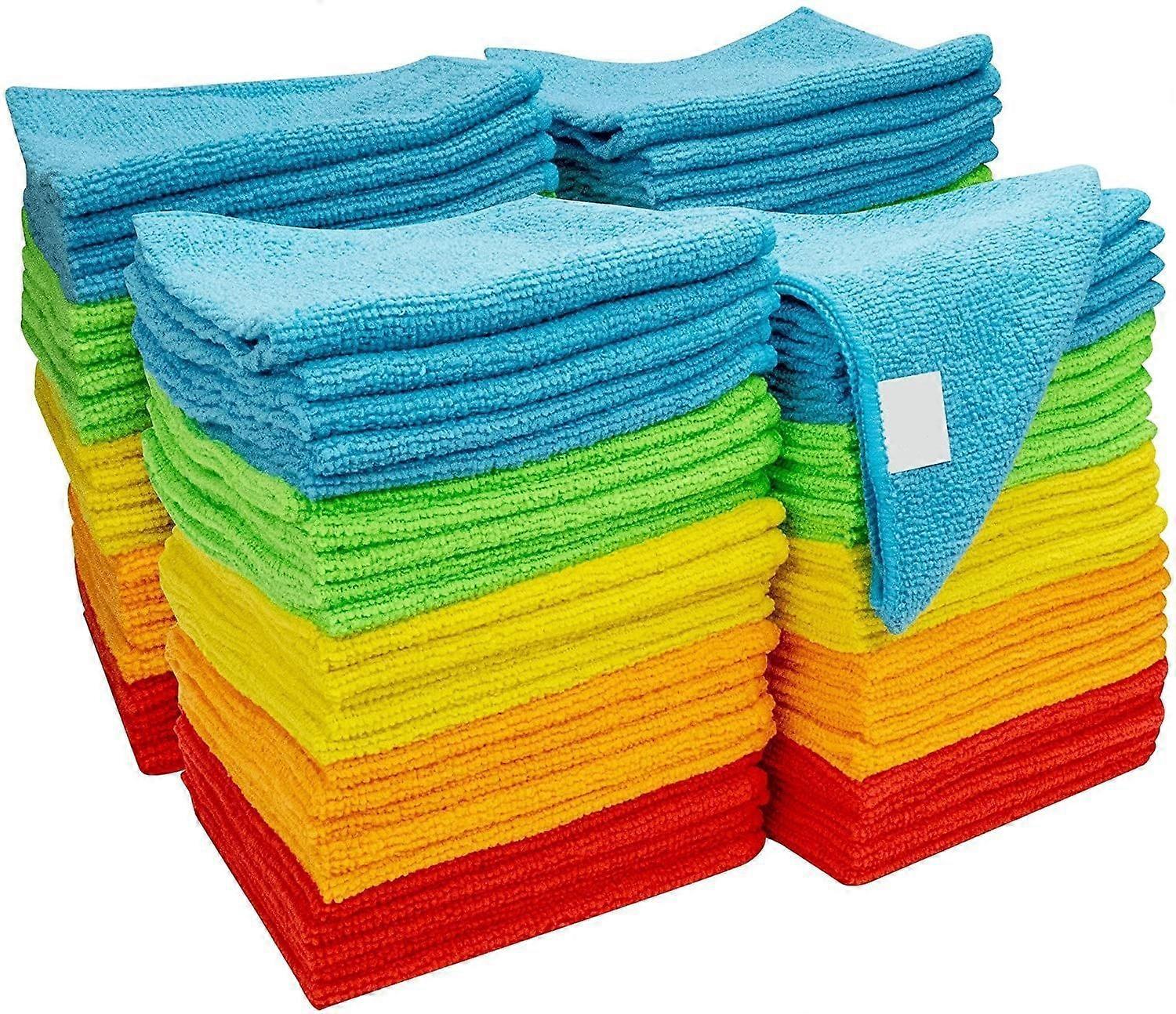 Microfiber Cleaning Cloths, Bulk Microfiber Towels for Home Use, Reusable Car Towels, Various Colors