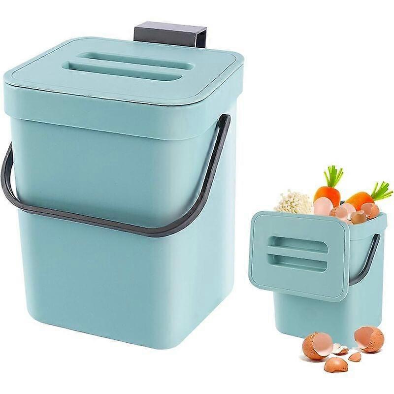 Kitchen bin - container with lid, composter, for indoor use, 7 L, blue
