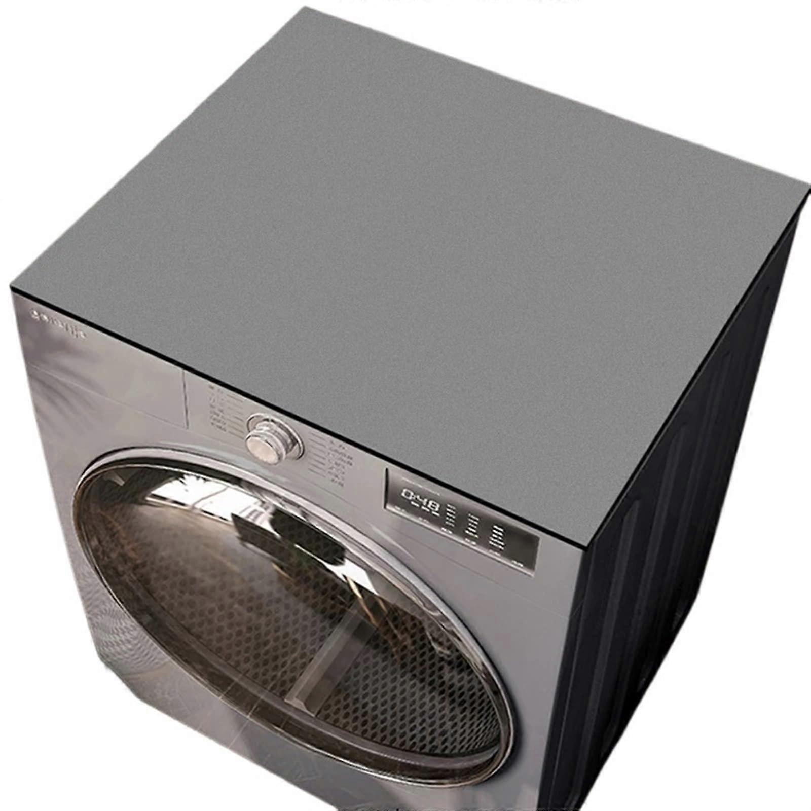 Washing Machine Cover Grey, Front-Load/Top-Load Compatible, Splashproof, Non-Slip Insulated Mats, Dust Mat