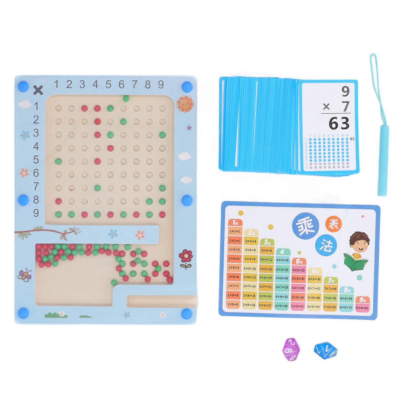 Wooden Bead Math Maze Toy for Learning Multiplication & Sorting