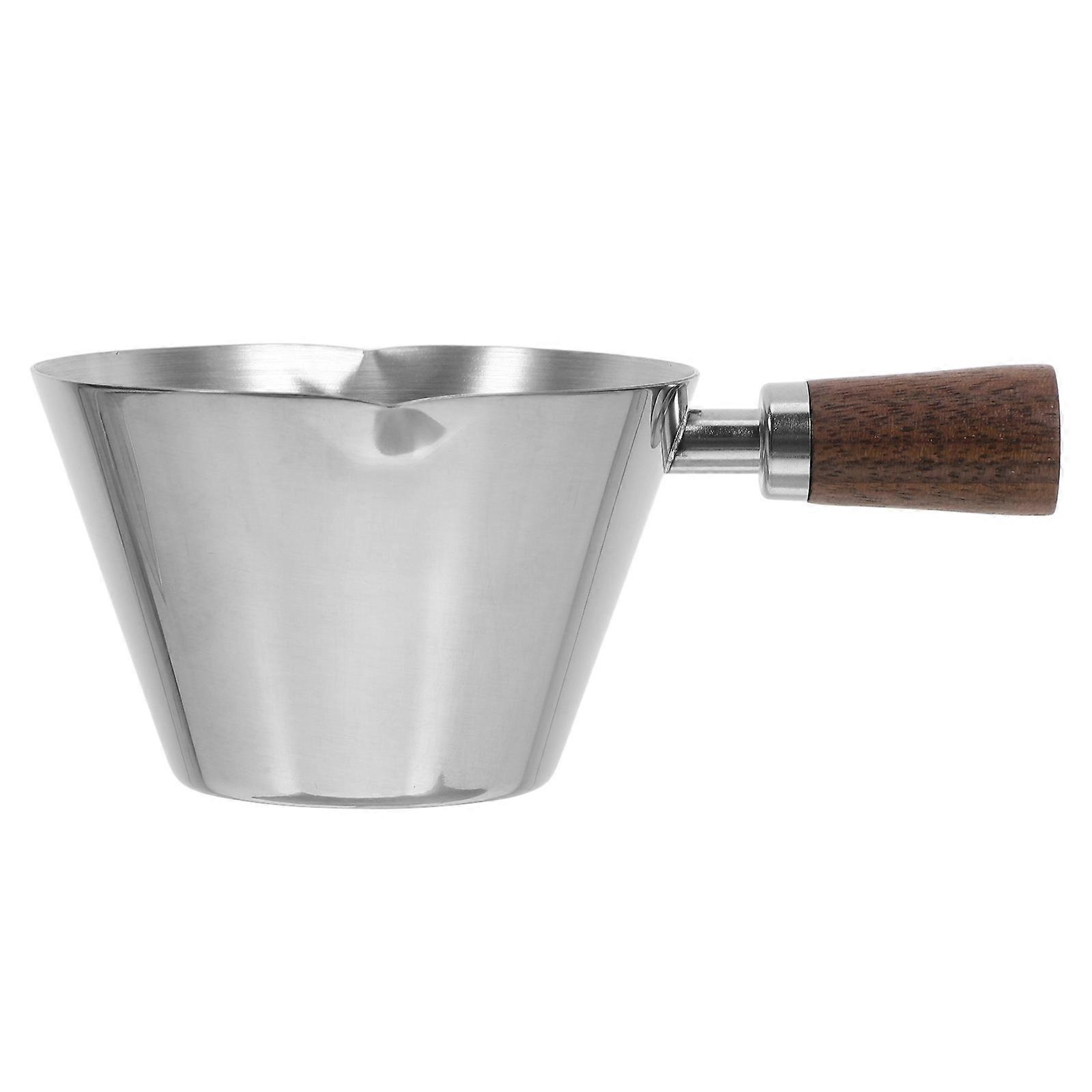 Espresso Machine Accessories Walnut Wood Handle Measuring Cup with Measurement Markings for Precise Coffee Extraction 1Pcs