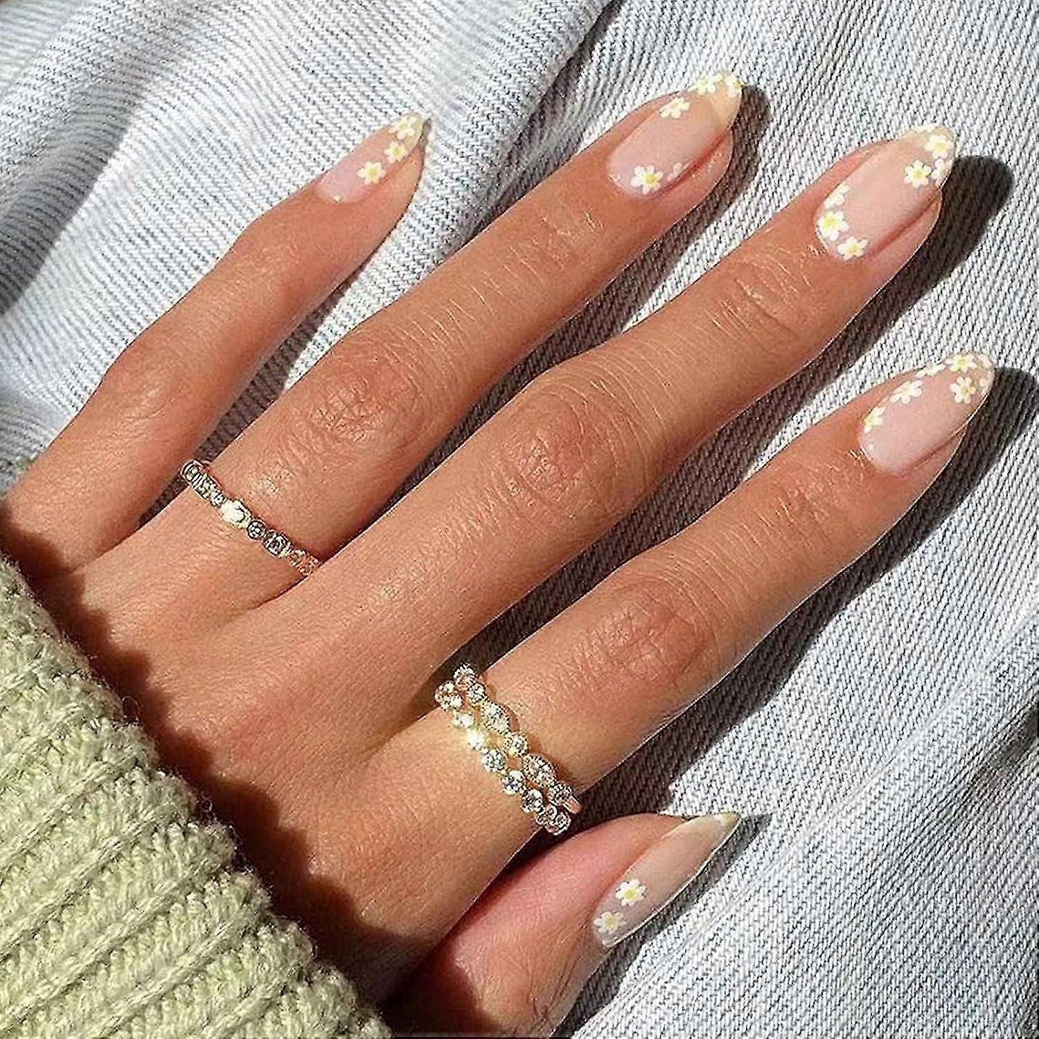 A Set Of 24pcs Broken Flower Small Fresh Wear Manicure-jp1120+ With 1 Set Of About 24 Stickers