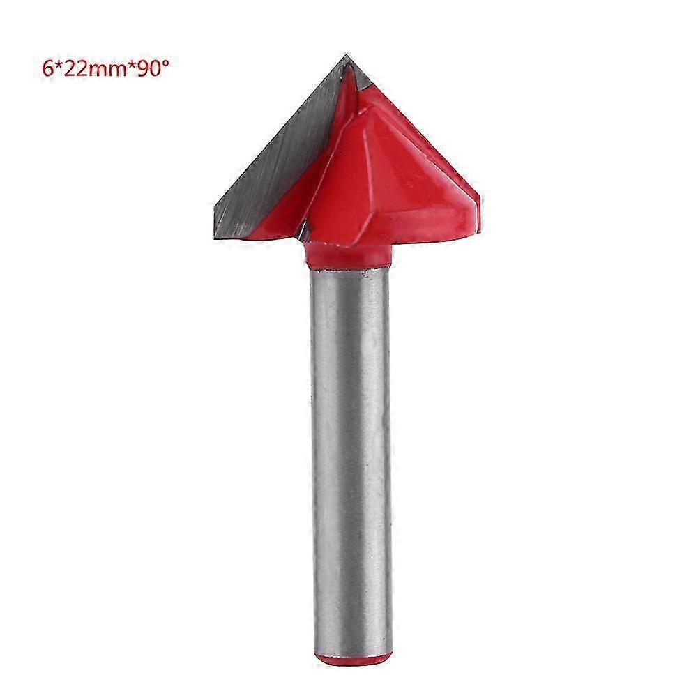 Woodworking CNC Router Bit of Sharpness VGroove Cutting Tool with 6mm Shaft (6*22mm*90)