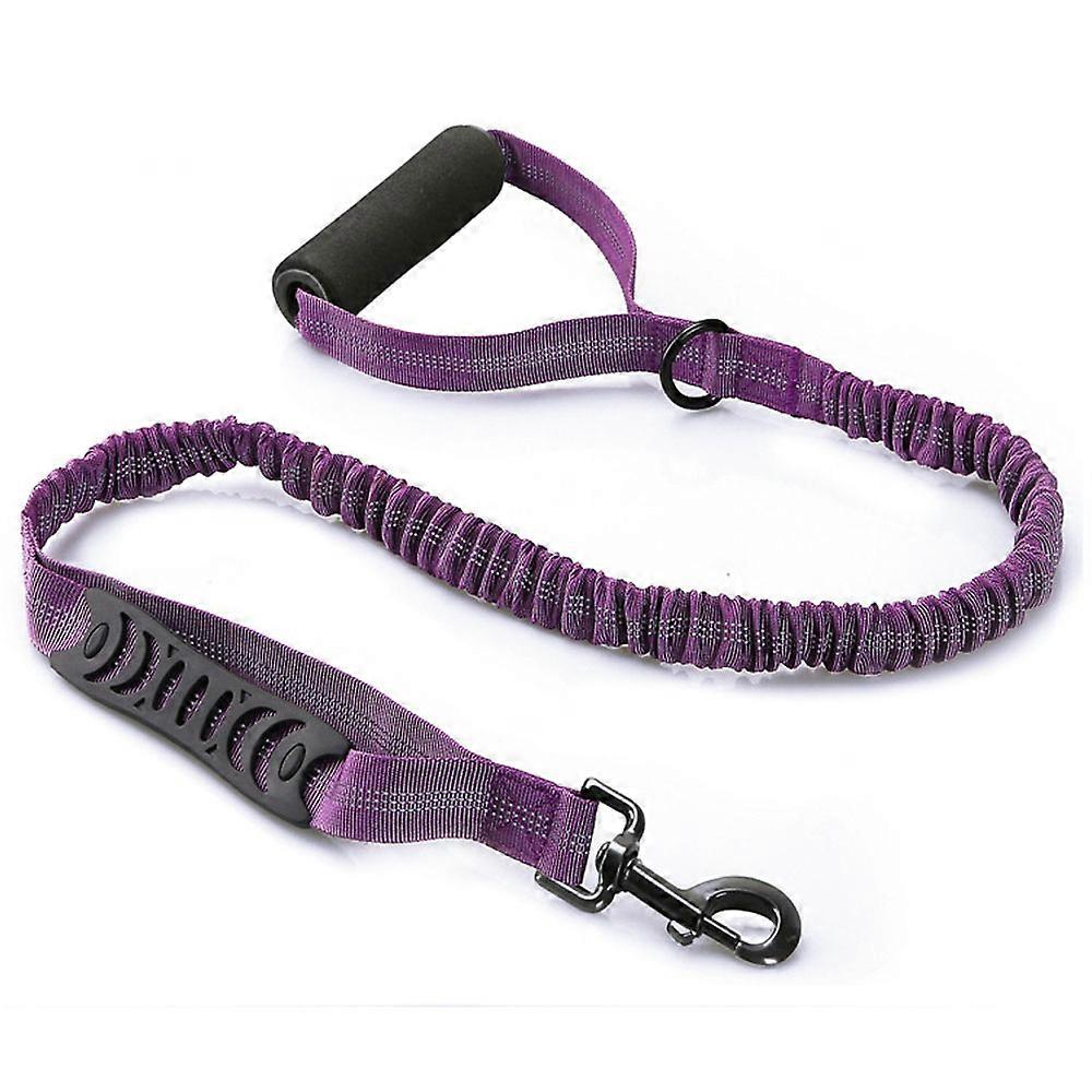 High Reflective Heavy Elastic Bungee Jumping Medium And Large Dog Skin Shock Absorber, With Comfortable Cushion Handle And Traffic Handle-Purple