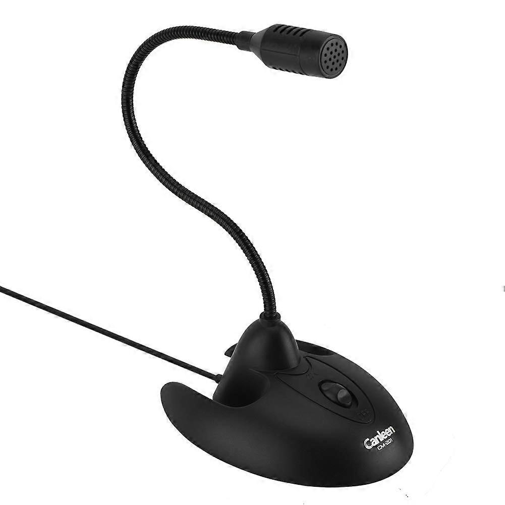 Universal Desktop Microphone with 360 Flexible Gooseneck, 3.5mm Audio Recording for Office Meetings and Online Karaoke, Black