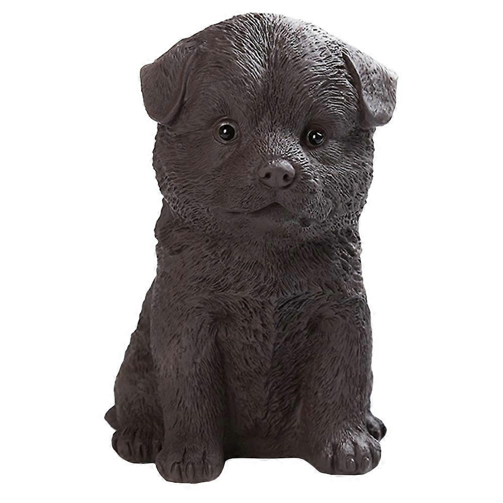 Handmade Figurine Tea Pet Adorable Puppy Shaped Tea Pet For Tea Drinking Home Decoration Brown 13X14.5CM 1 Set