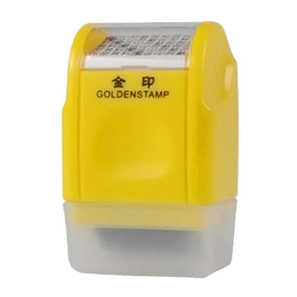 Security Stamp Mini Roller For Envelope Addressing Prevention Yellow 1Pcs