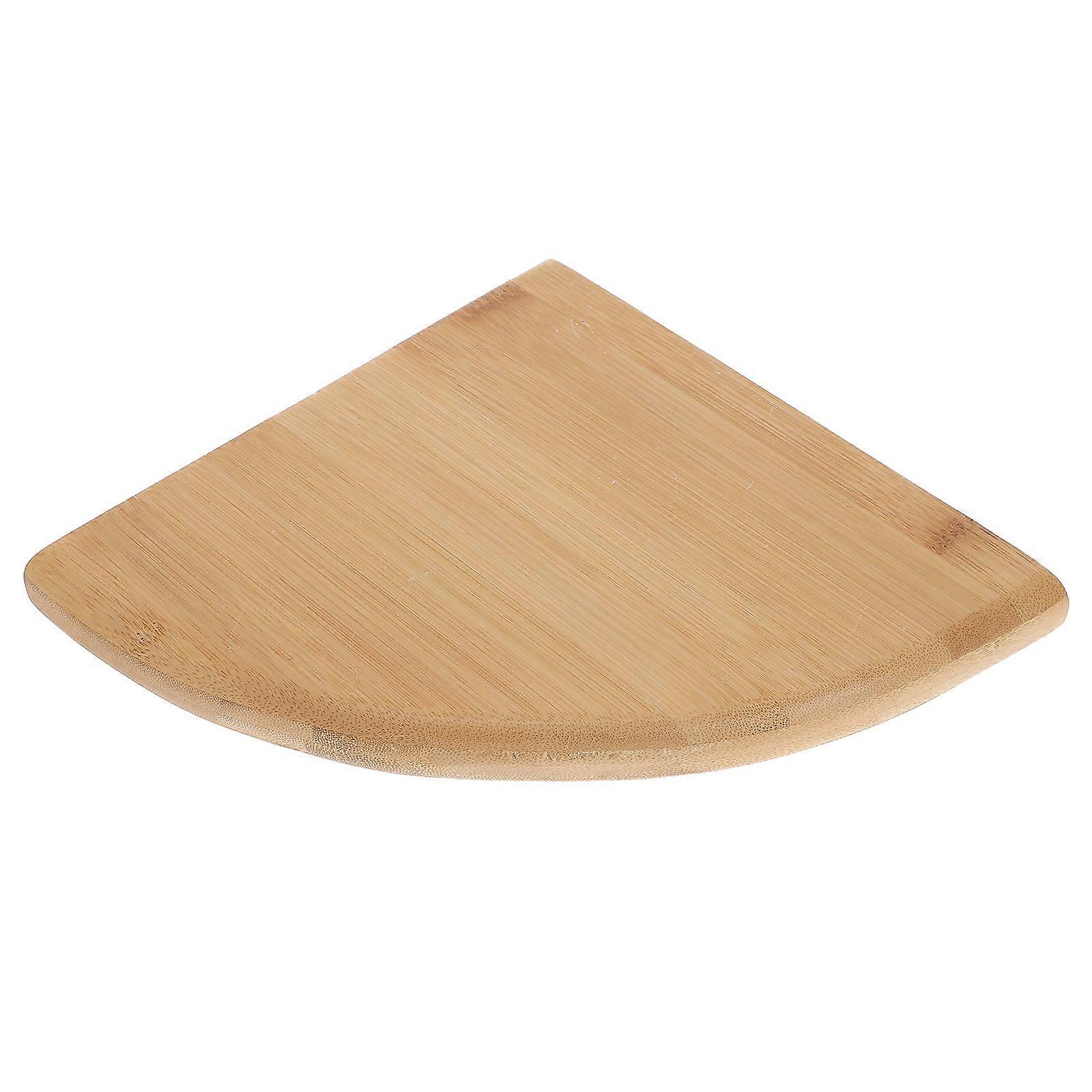 Corner Wall Shelf Wood Bracket Organizer for Home Use Beige Storage Rack