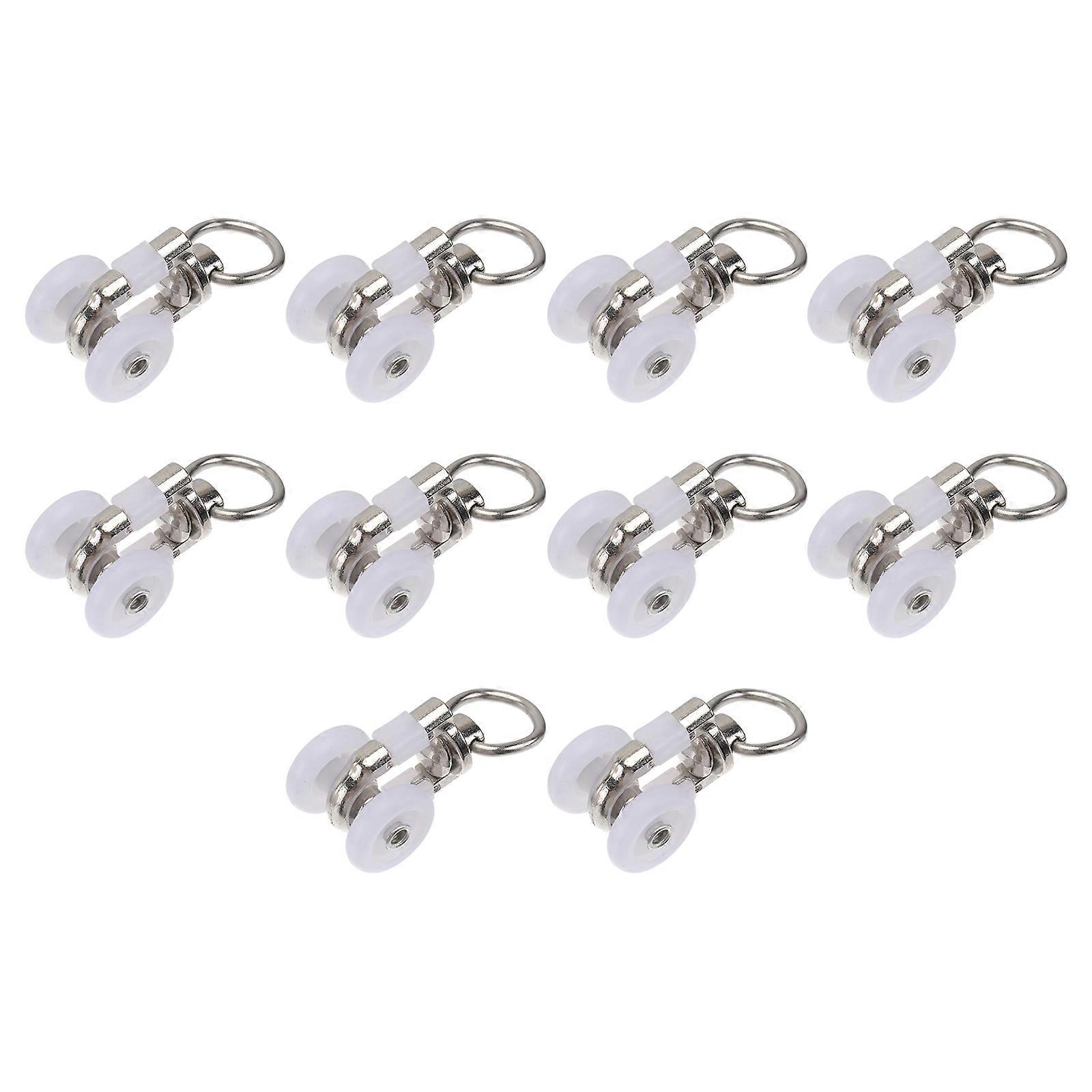 10pcs Curtain Track Pulleys for Hanging Rail Gliders Sliding Rollers