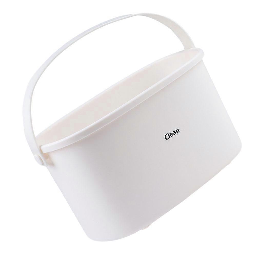 White Storage Basket with Handle for Bathroom Products and Food Storage Made of PP Material
