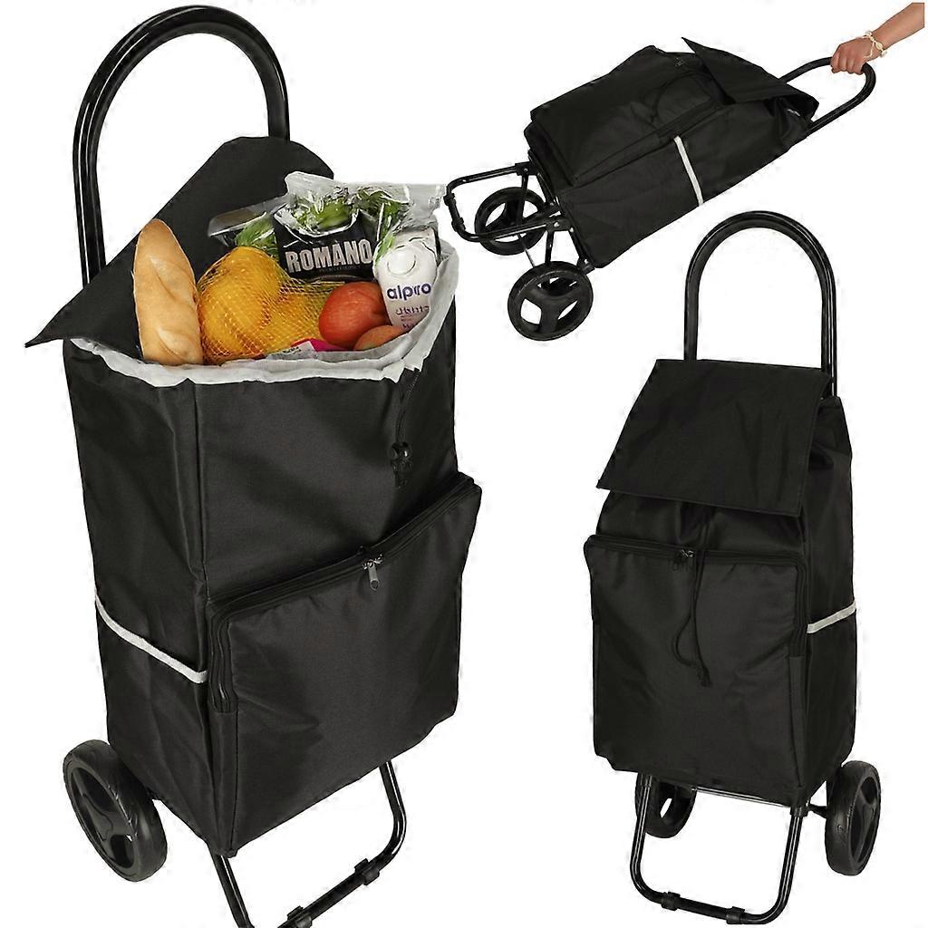 Trolley shopping bag on wheels 100cm grey