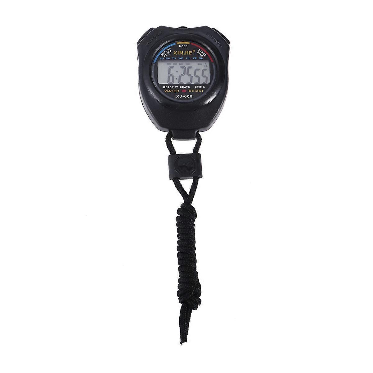Running Chronograph Counter Digital Stopwatch For Athlete Training And Printing Black 9.5 x 6.5 x 2.5 Cm 1Set