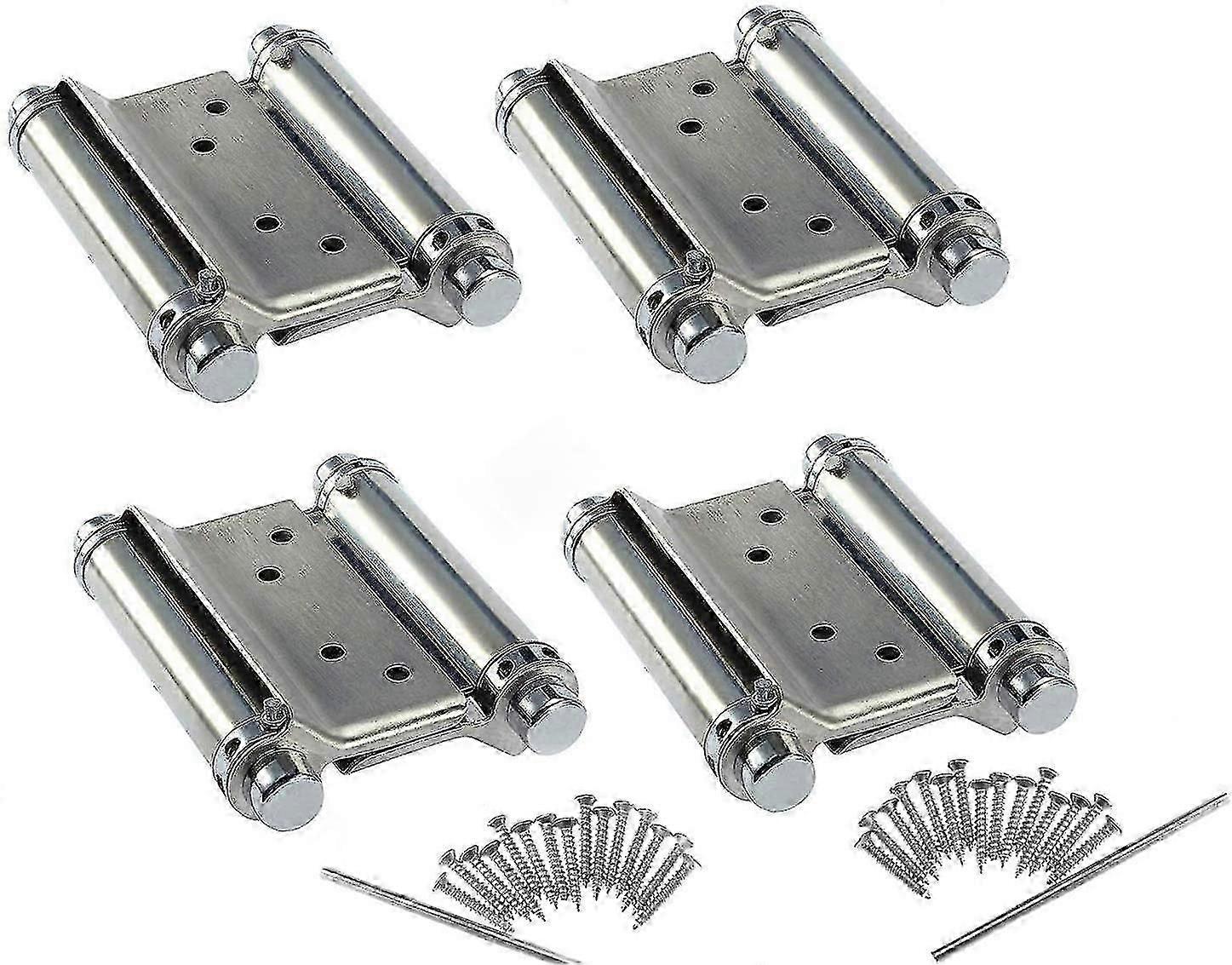 2 par Saloon Cafe Counter Swing Door Hængsler Dobbelt action rustfrit stål justerbar perfekt selvlukkende 3inch