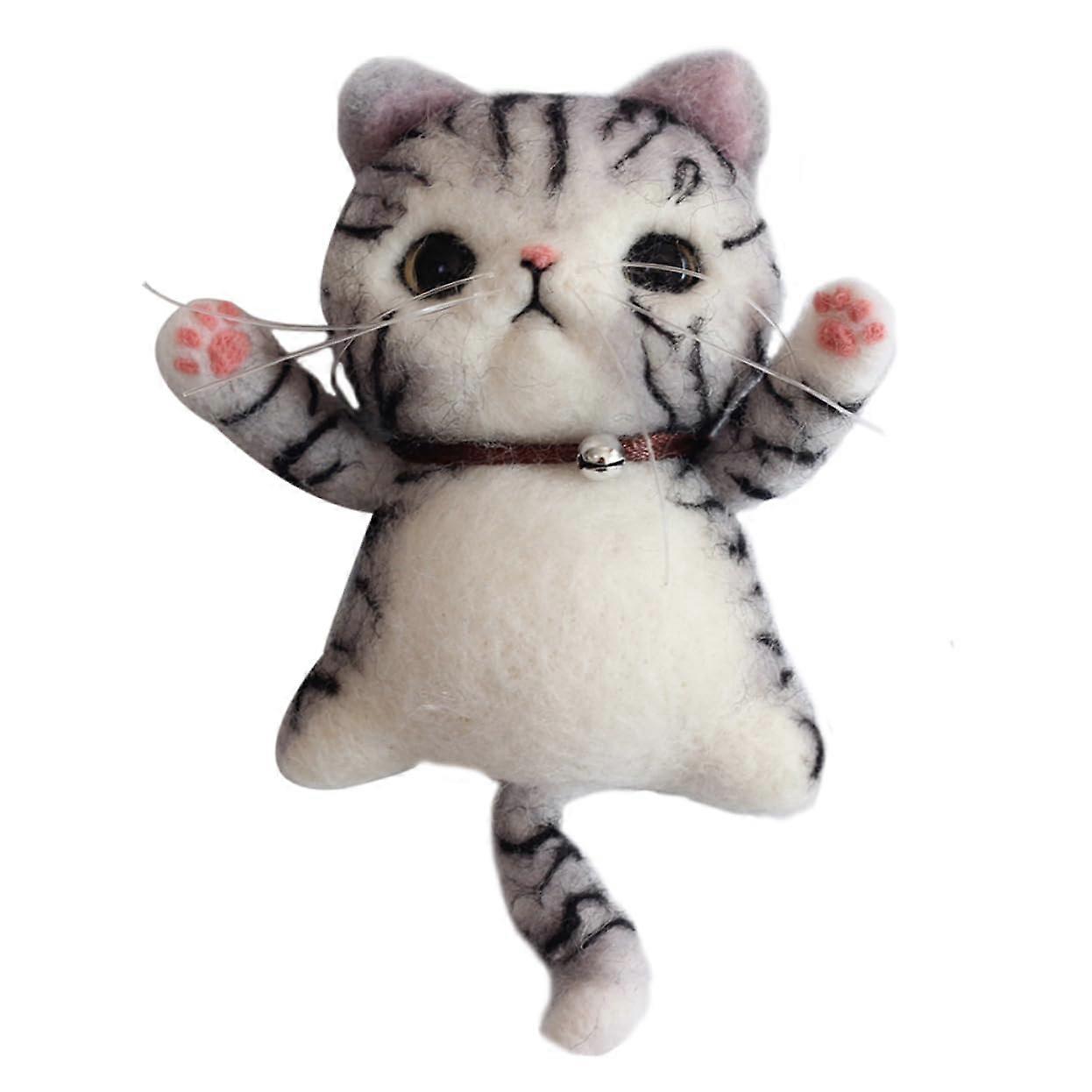1Set Wool Felt Cat Doll Needle Felting Handmade DIY Accessories for Felting Projects for Beginners and Professionals for Felt Art Lovers
