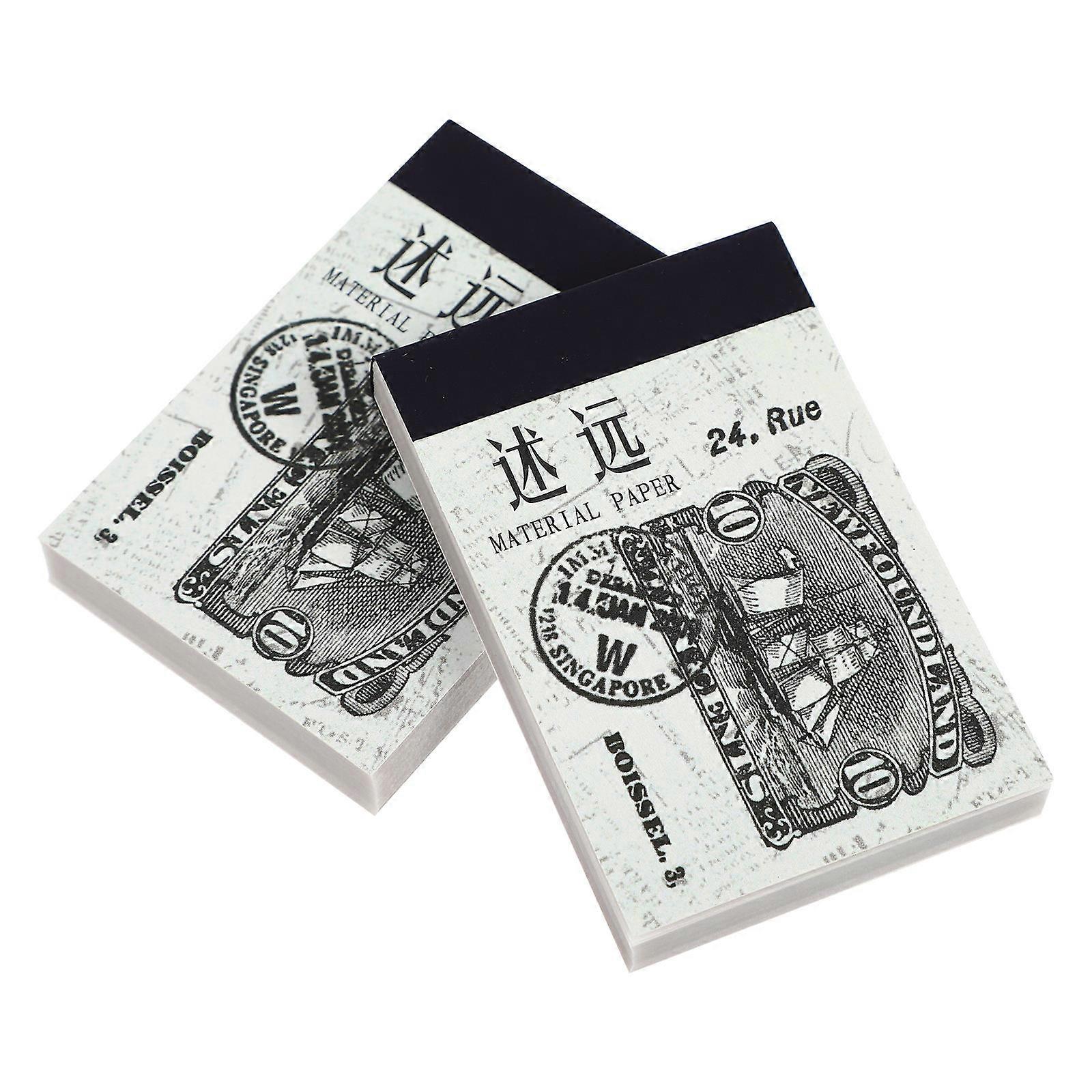 Decorative Retro Handbook Paper 2 Sets Ideal For Scrapbooks Gift Boxes 4X6cm Multi Colorful Design