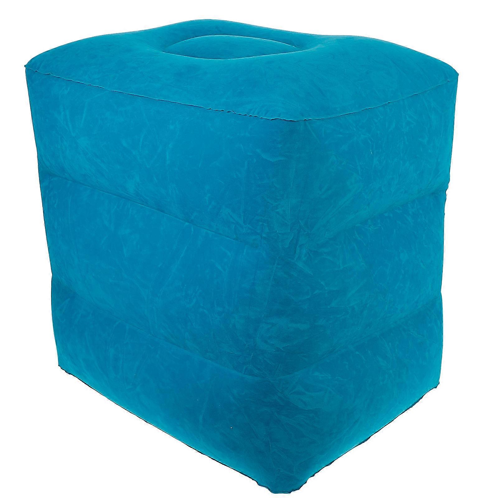 Blue PVC Inflatable Foot Rest Cushion for Resting Improve Circulation 1 Minute to Inflate