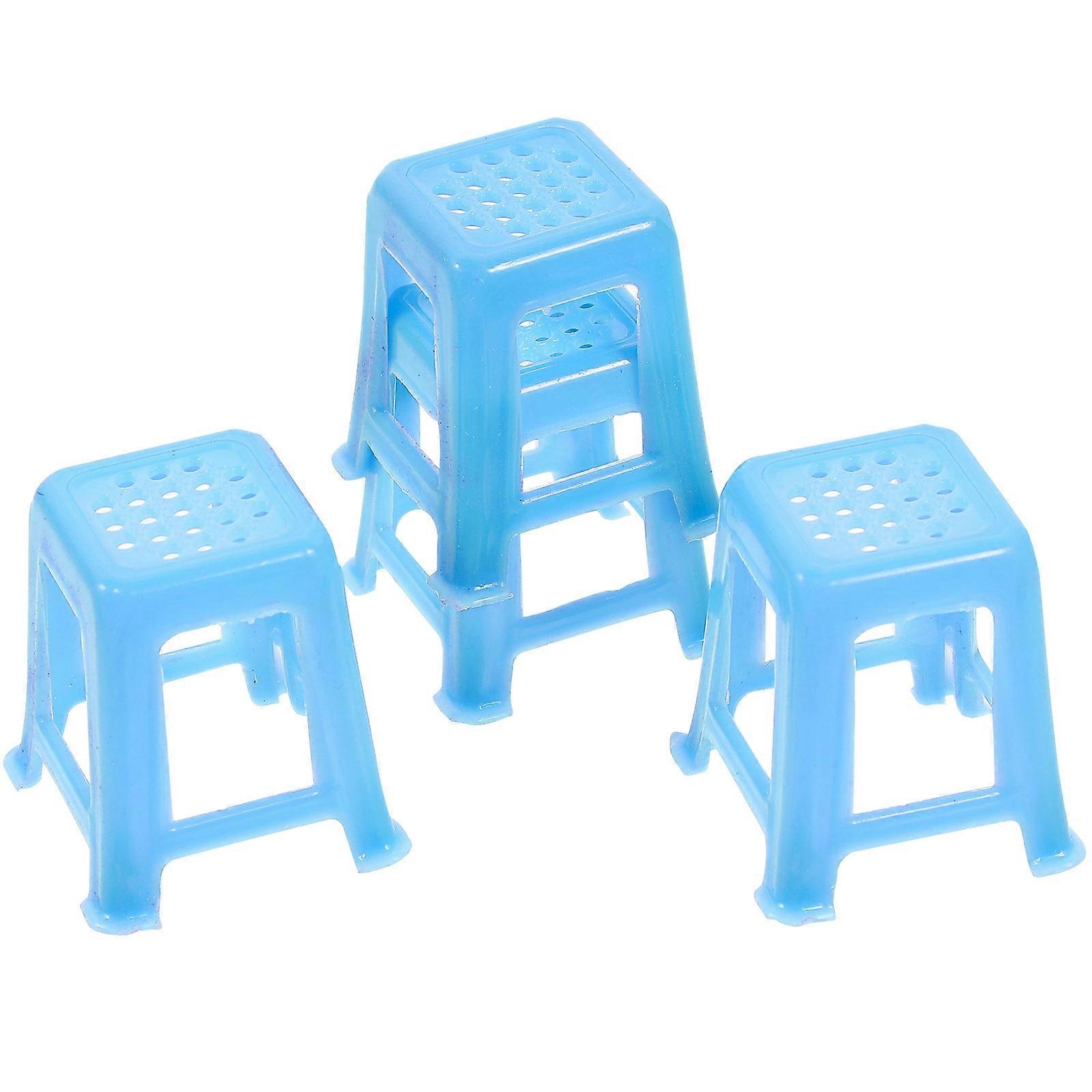 Tiny Chair Mini Dollhouse Chairs Furniture for Doll House Indoor Display 1.34X1.34X1.57in Blue Plastic 4Pcs