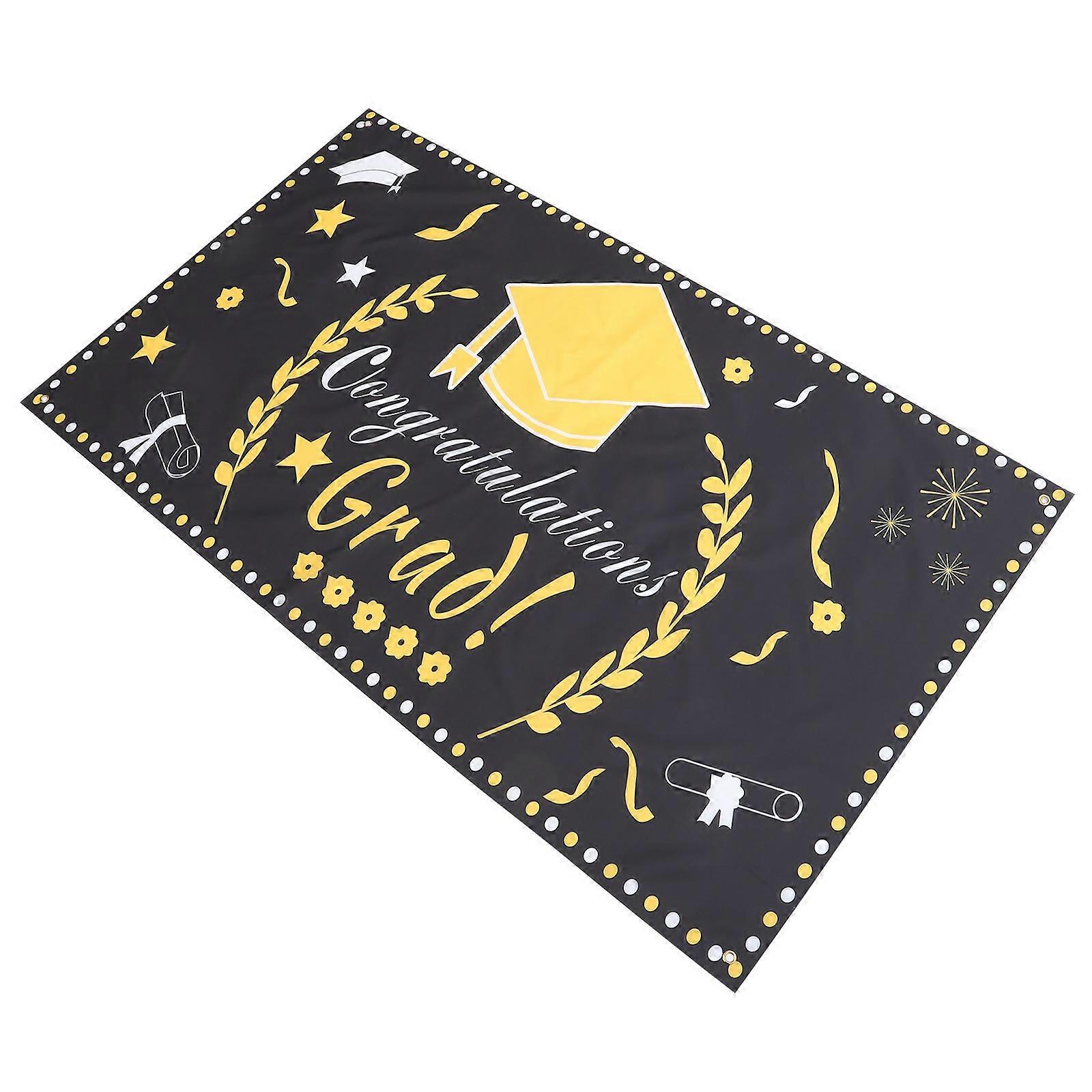 Graduation Backdrop Banner for Party Decor Made of Polyester Easy to Hang and Carry Assorted Color
