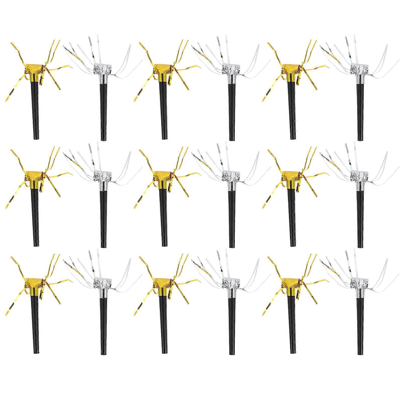 40pcs Party Whistles with Gold & Silver Tassels – Creative Plastic Noise Makers for Birthdays, Halloween, Weddings, Carnival, Sports Events & Festive