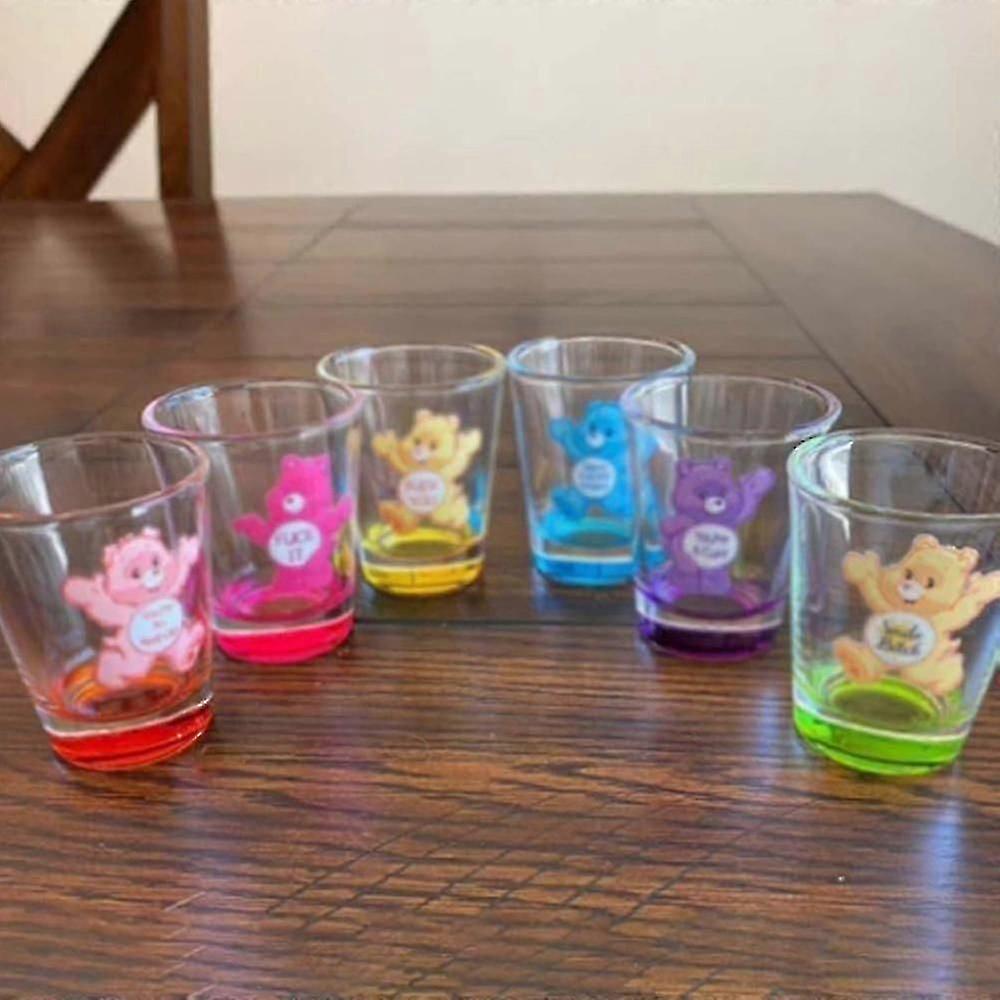 Swear Bears ショットグラスセット - 6個入り 断熱ショットグラス カクテル、ウイスキー、旅行、バー、クリスマスギフトに最適