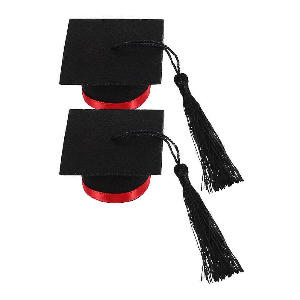 Topper Mini Graduation Hats Felt Fabric Material Practical For Parties And Clubs 2Pcs