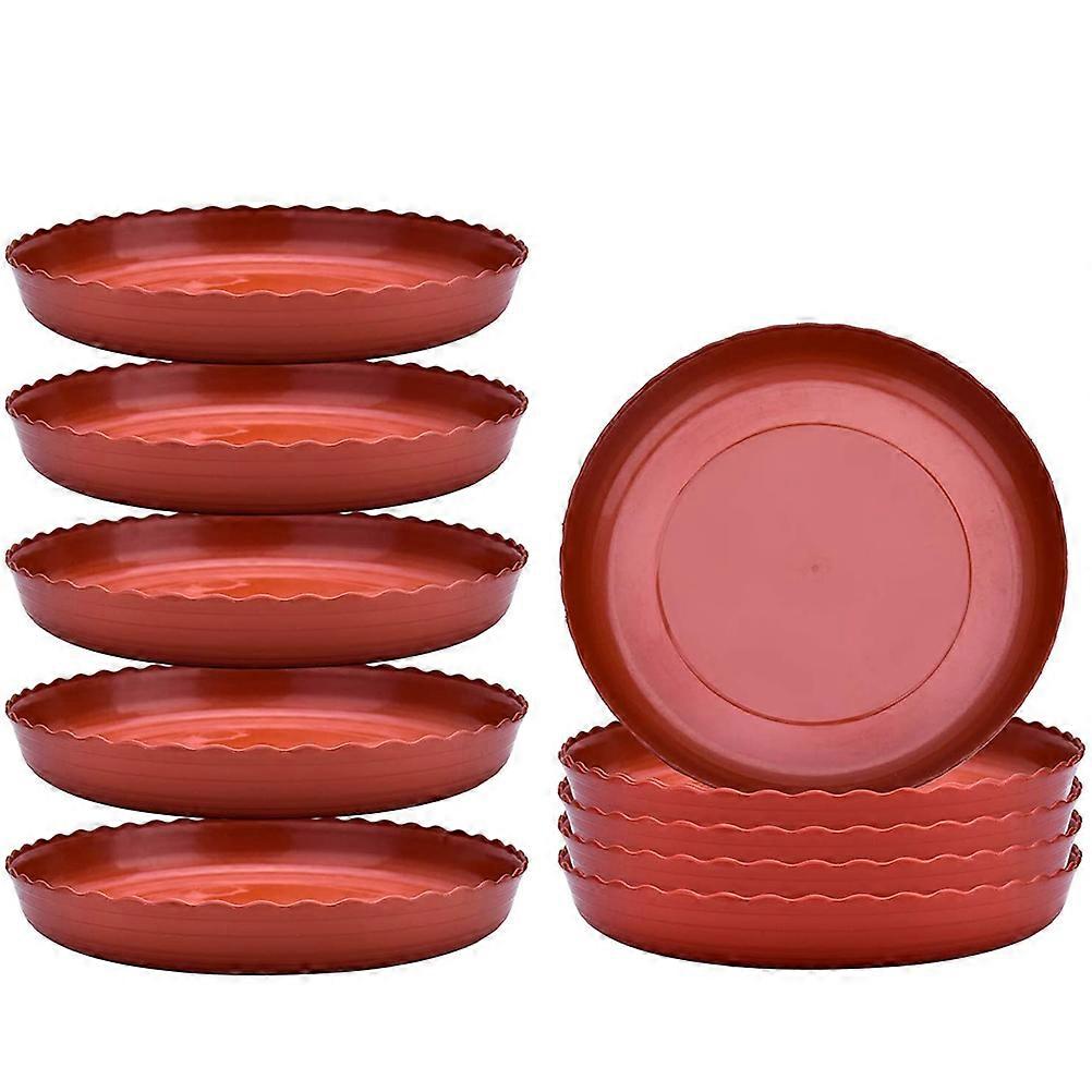 Chocolate Resin Plant Pots Tray with Flat Bottom for Succulent Storage Use Protecting Surfaces 1 Gallon
