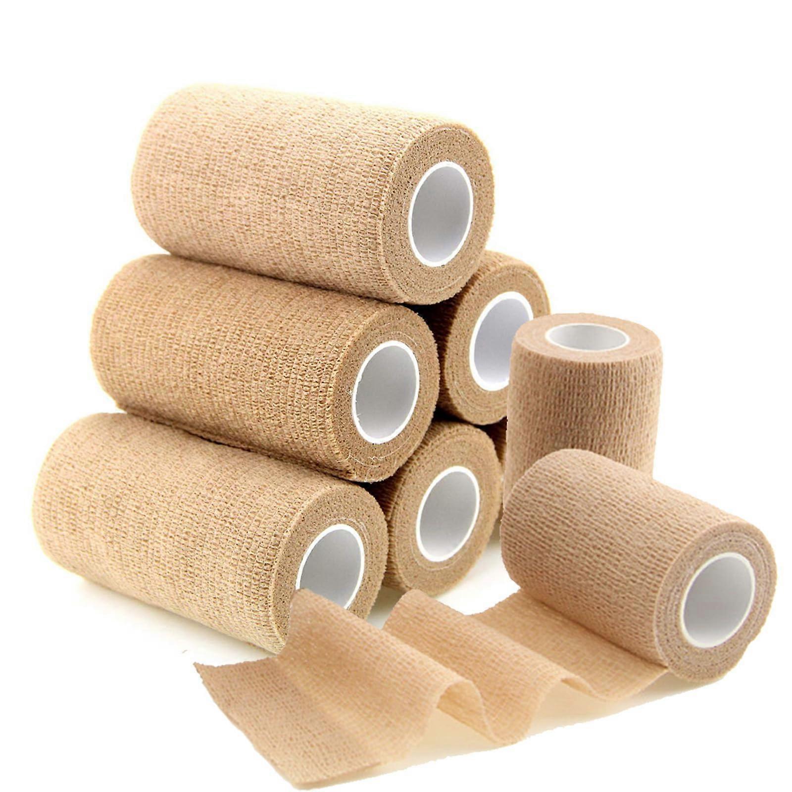 Self-Adhesive Bandage Elastic Gauze, 10 cm x 4.5 m, 6 Rolls, For Wrists and Ankles, Athletes and Animals