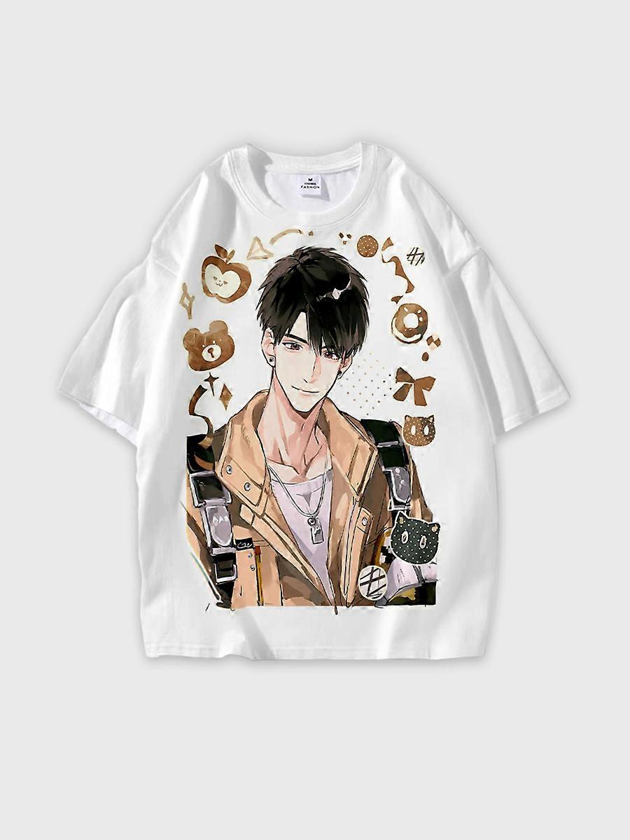 T-shirt round neck Role Pattern loose short sleeve E2942