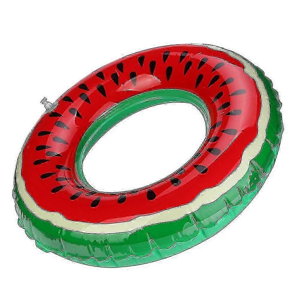 Refreshing Watermelon Print Inflatable Swim Ring for Adults' Pool Fun