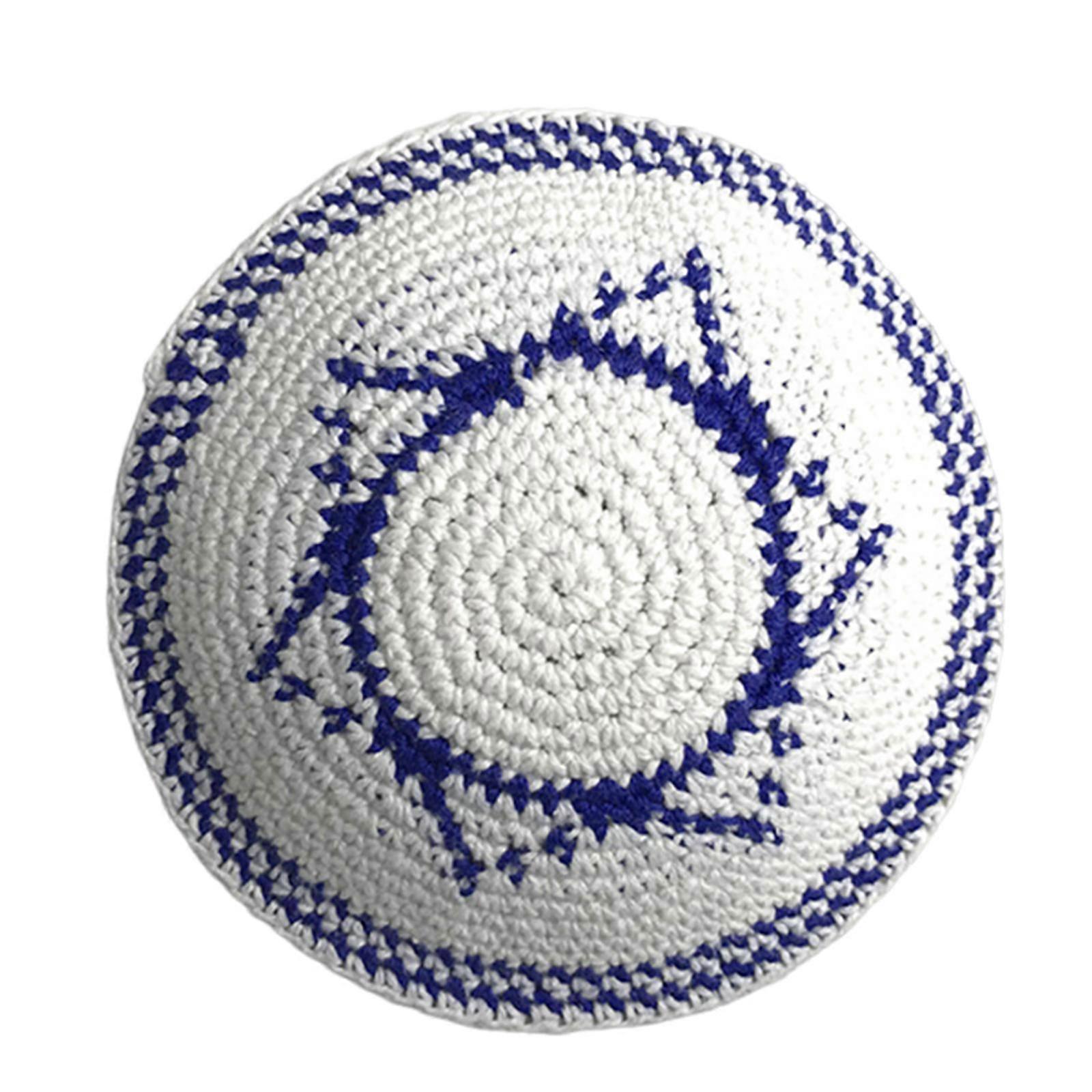 Επίπεδη κορυφή εβραϊκό Kippah καπέλο κέντημα λευκό yarmulke για τις γυναίκες άνδρες αναπνεύσιμο παραδοσιακό καπέλο για θρησκευτικές τελετές